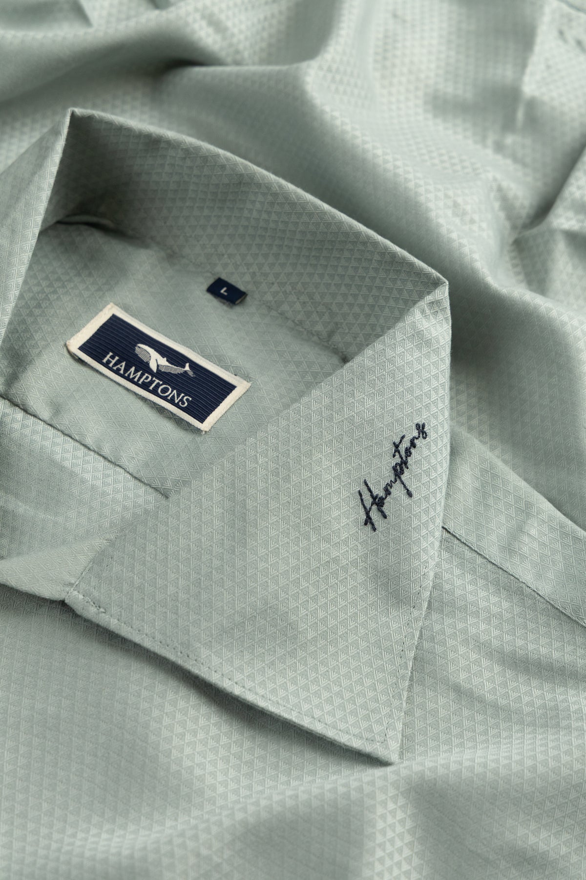 Micro Jacquard Light Grey 100% Cotton Cooper Collar Shirt