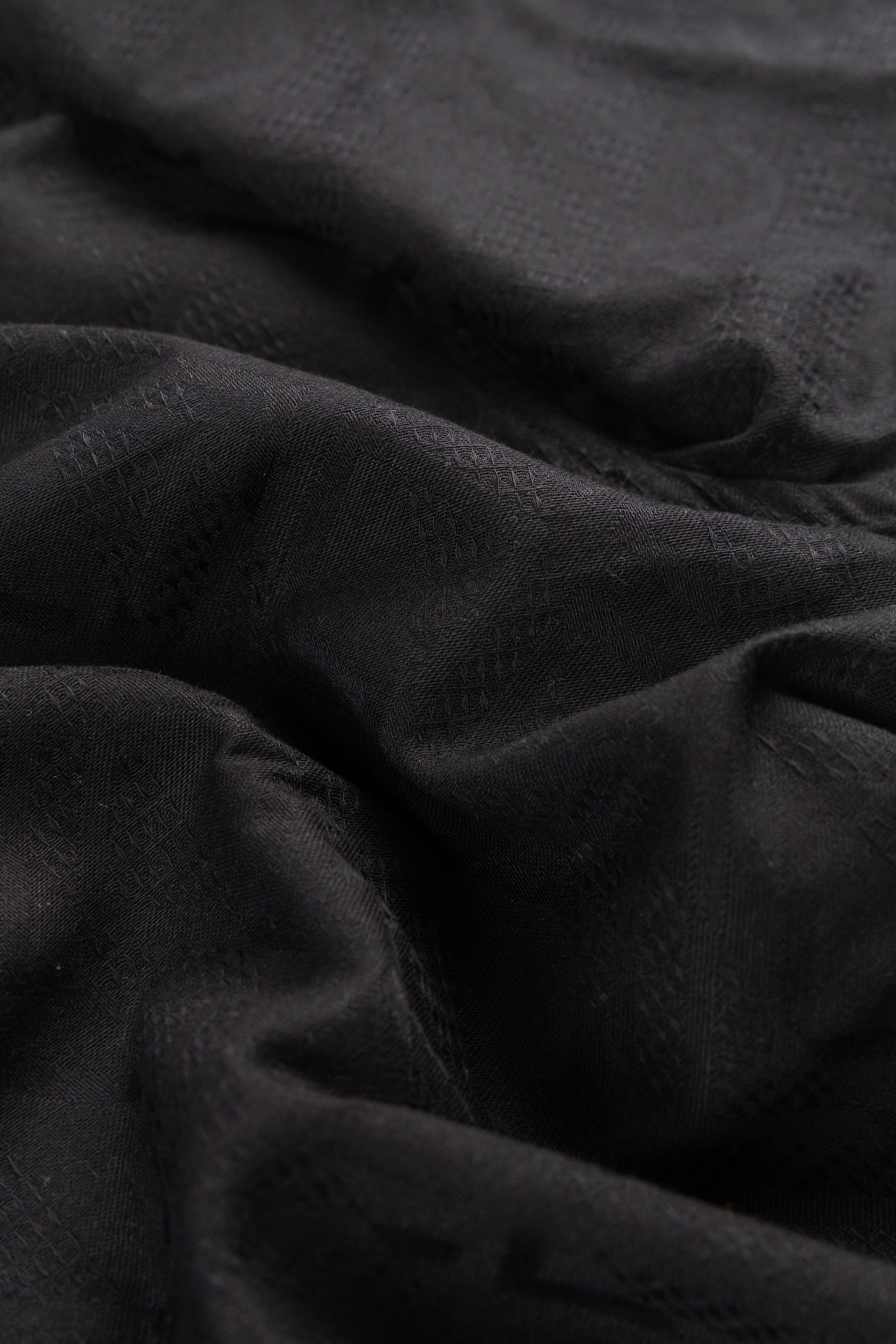 Shadow Weave Cotton- Button-Down Wide Collar Shirt