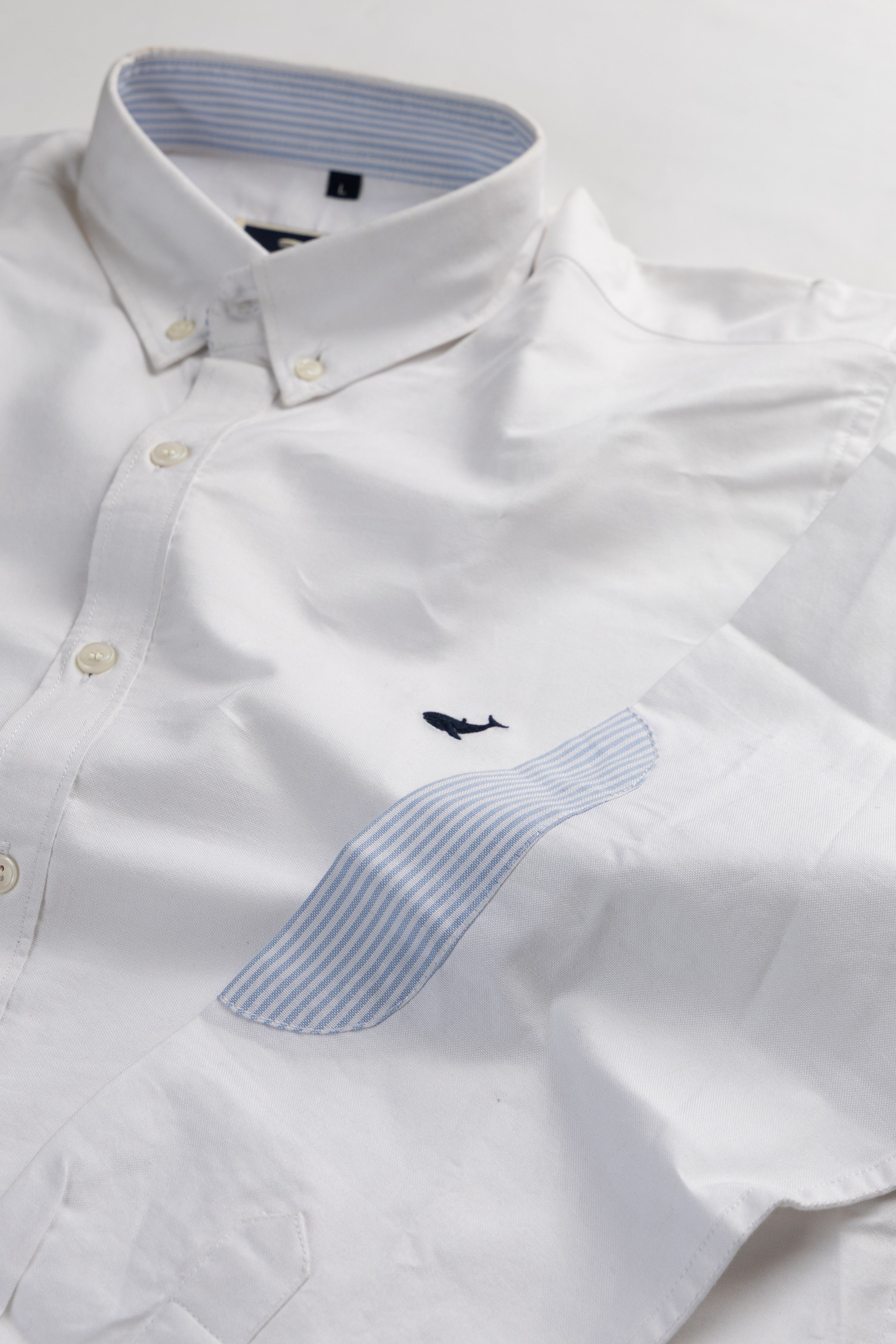 Fine Count Oxford- Broad Collar and Elbow Patches Shirt
