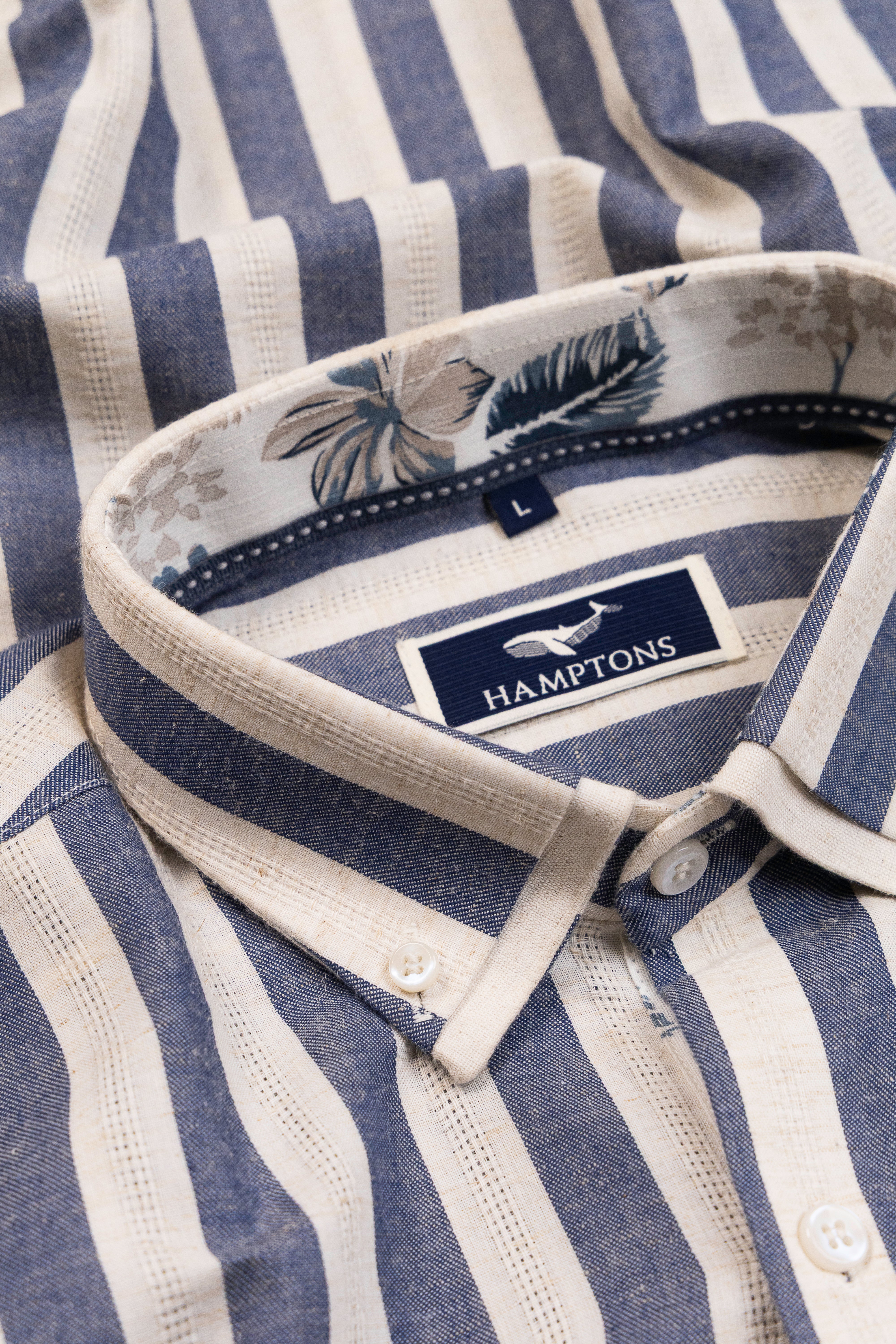Riviera Stripe Oxford- Printed Button Placket Shirt