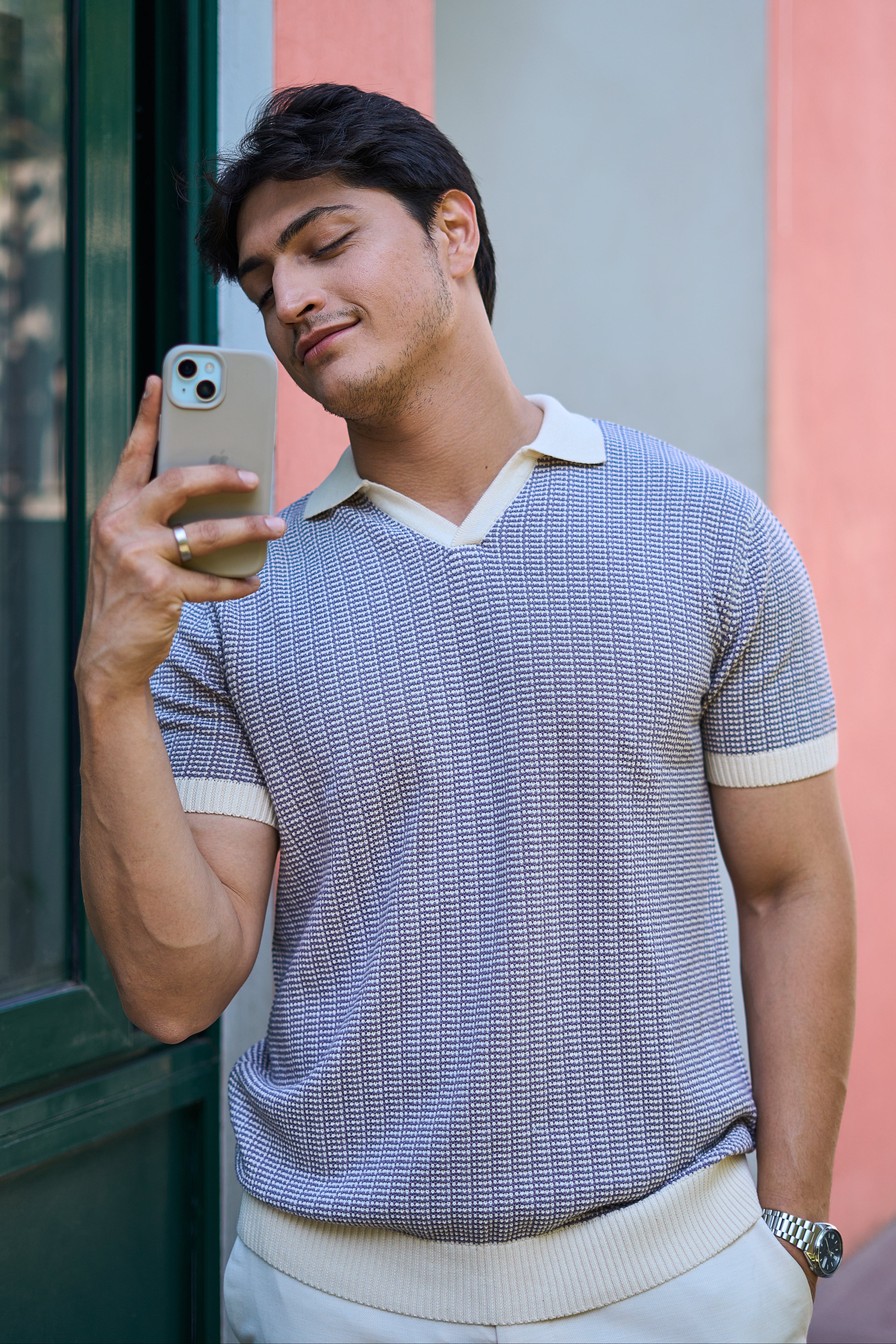 Roman Purple & White Old Money Polo