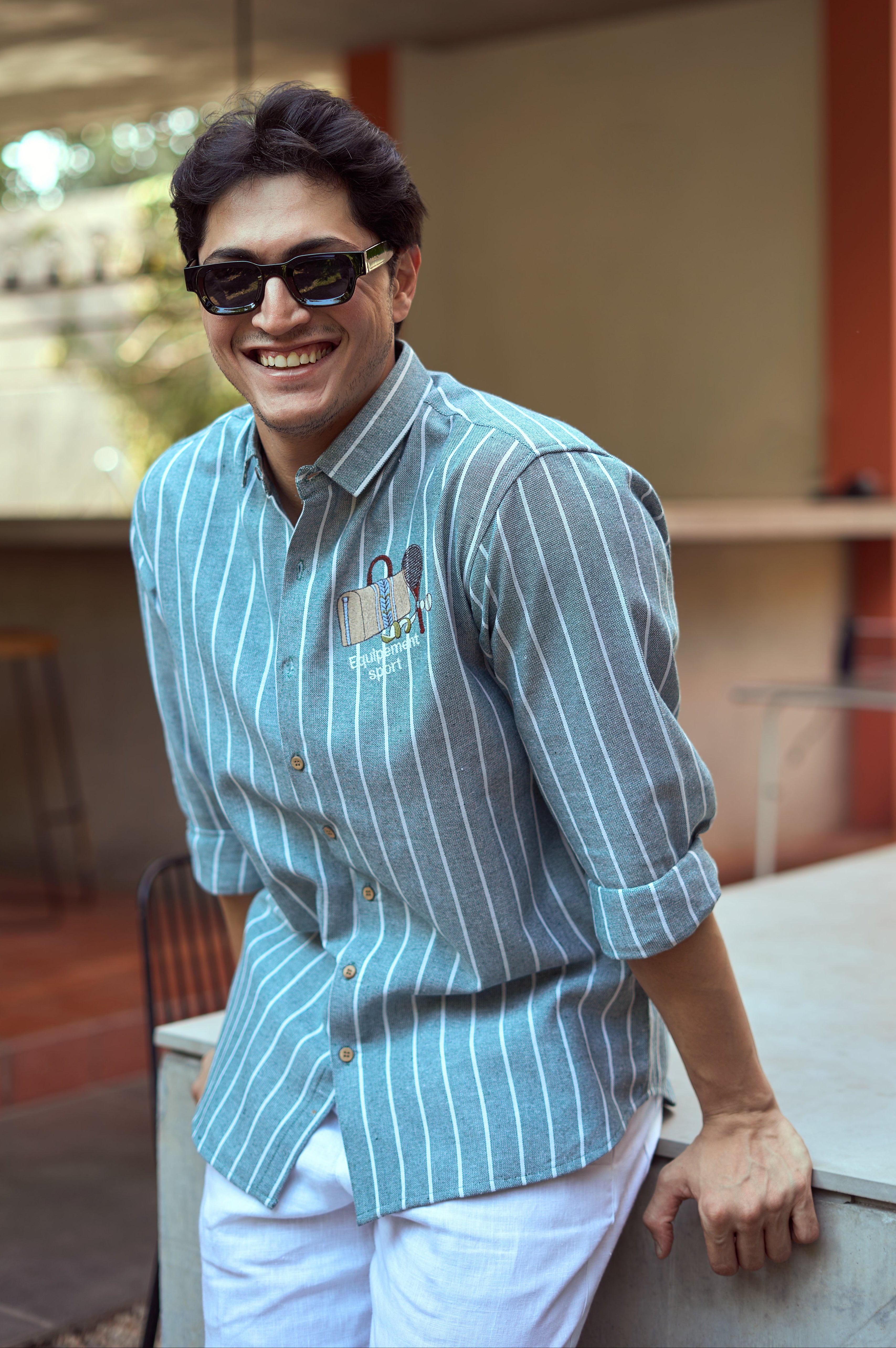 Élan Sportif 100% Cotton Embroidered Tennis Shirt