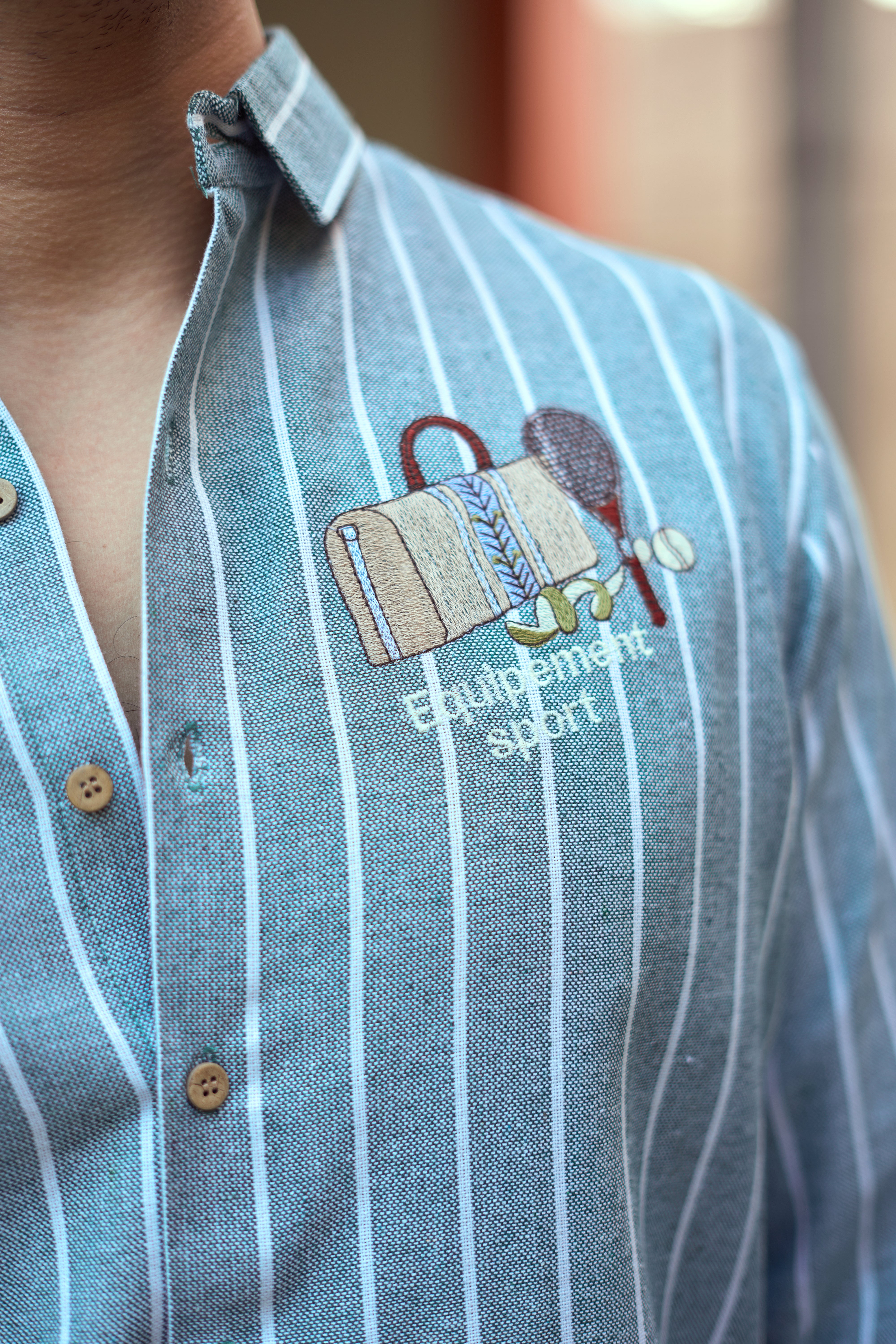 Élan Sportif 100% Cotton Embroidered Tennis Shirt
