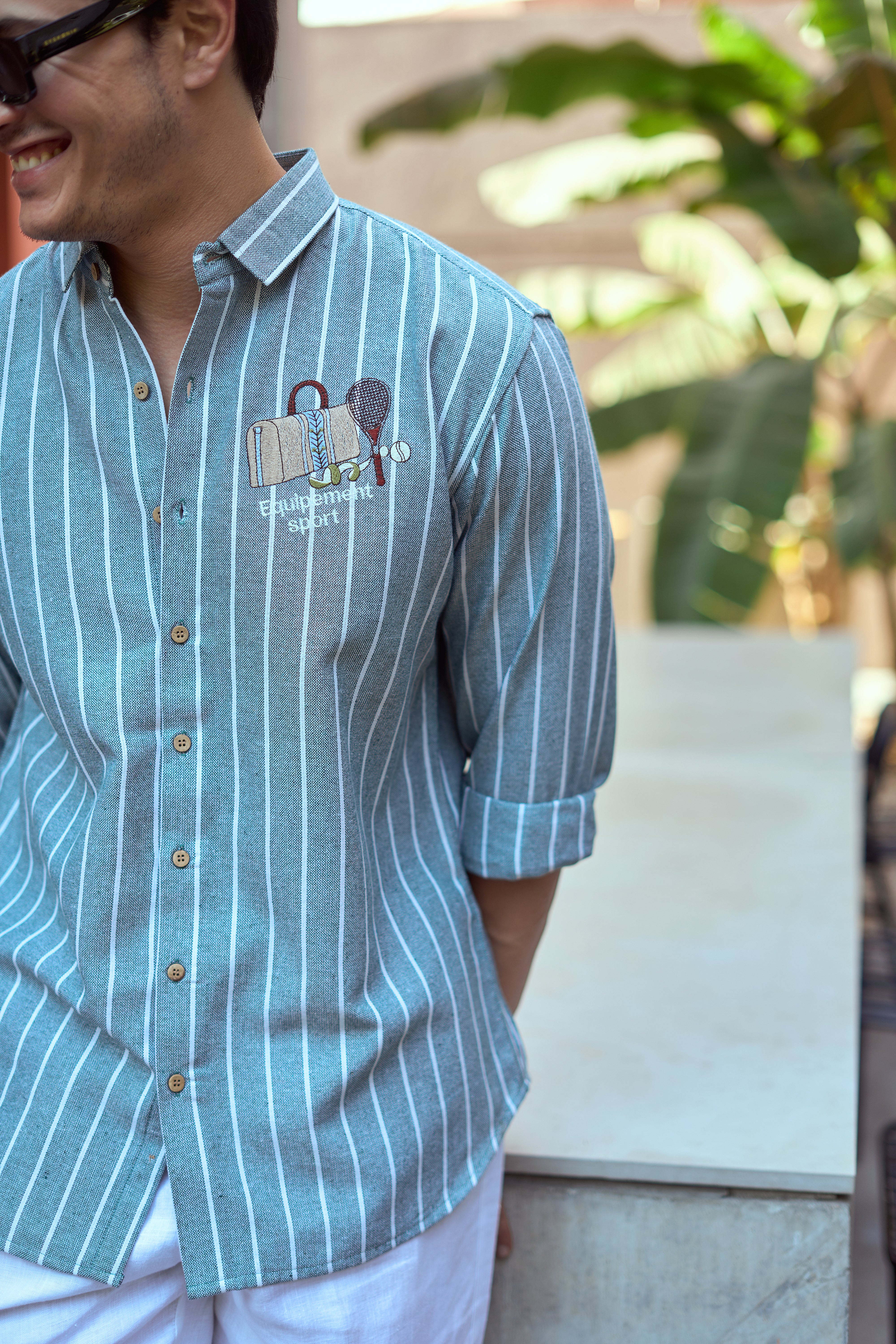 Élan Sportif 100% Cotton Embroidered Tennis Shirt