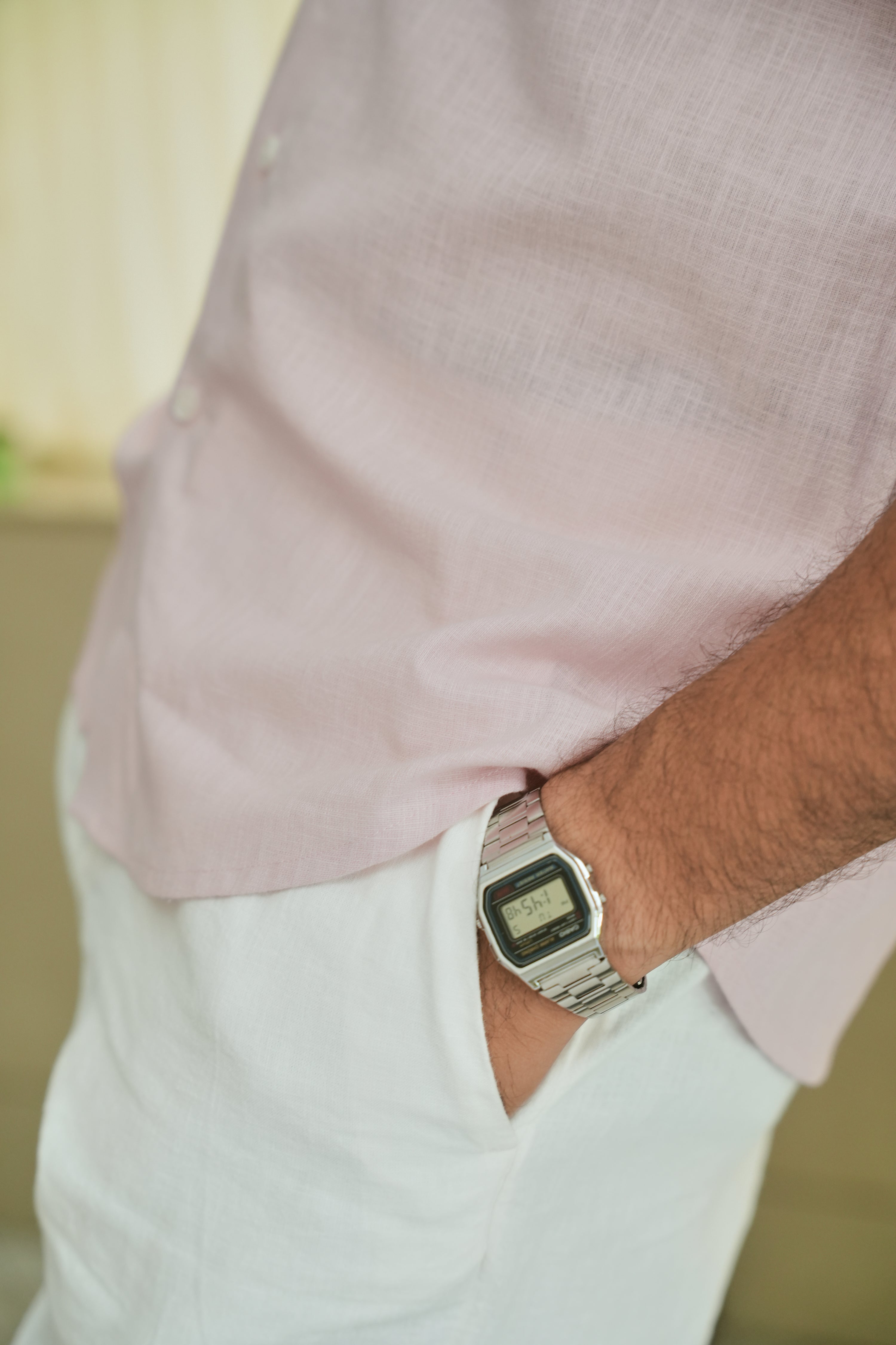 Blush Haven Cotton Regular Fit Pink Shirt