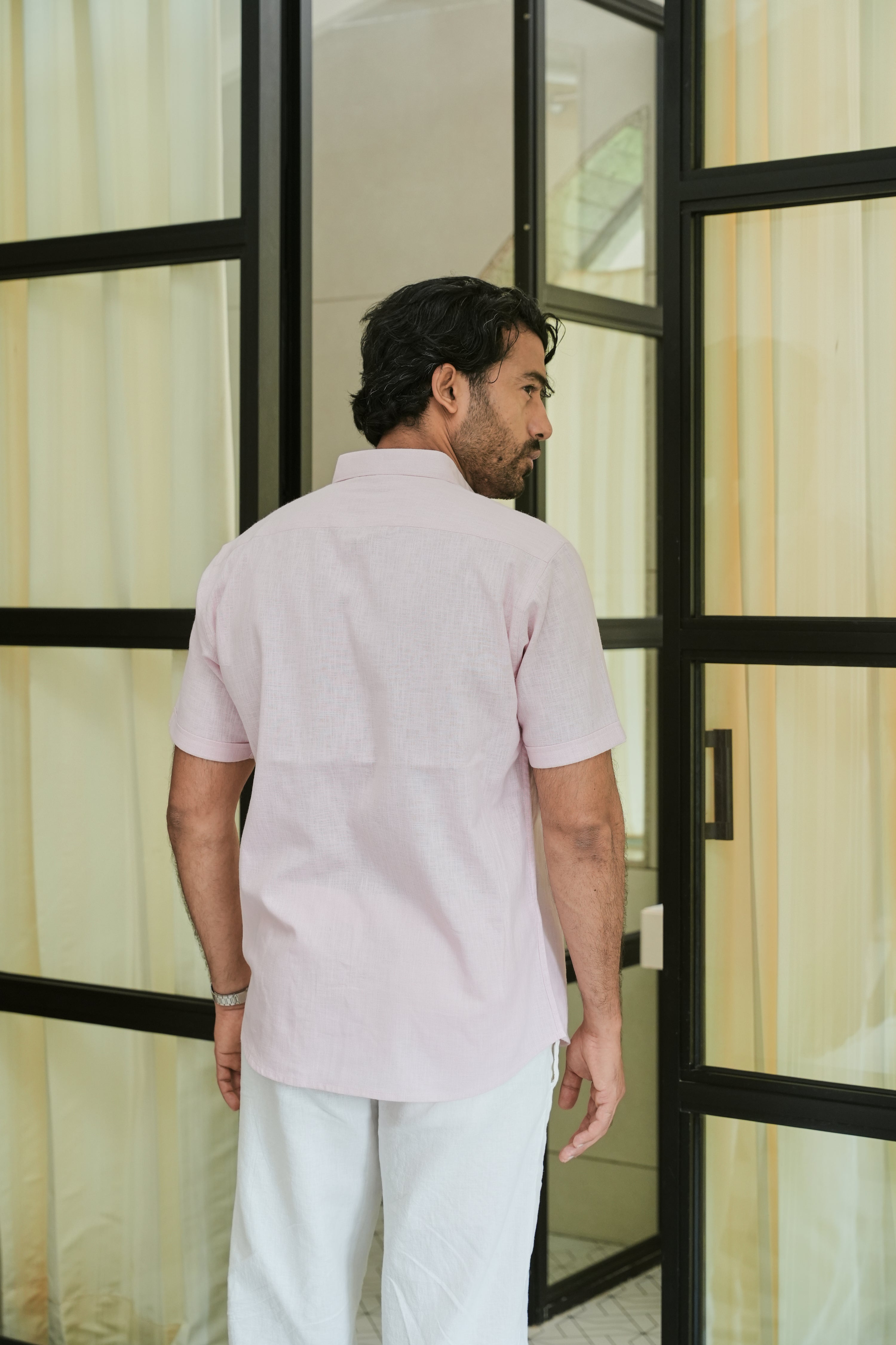 Blush Haven Cotton Regular Fit Pink Shirt