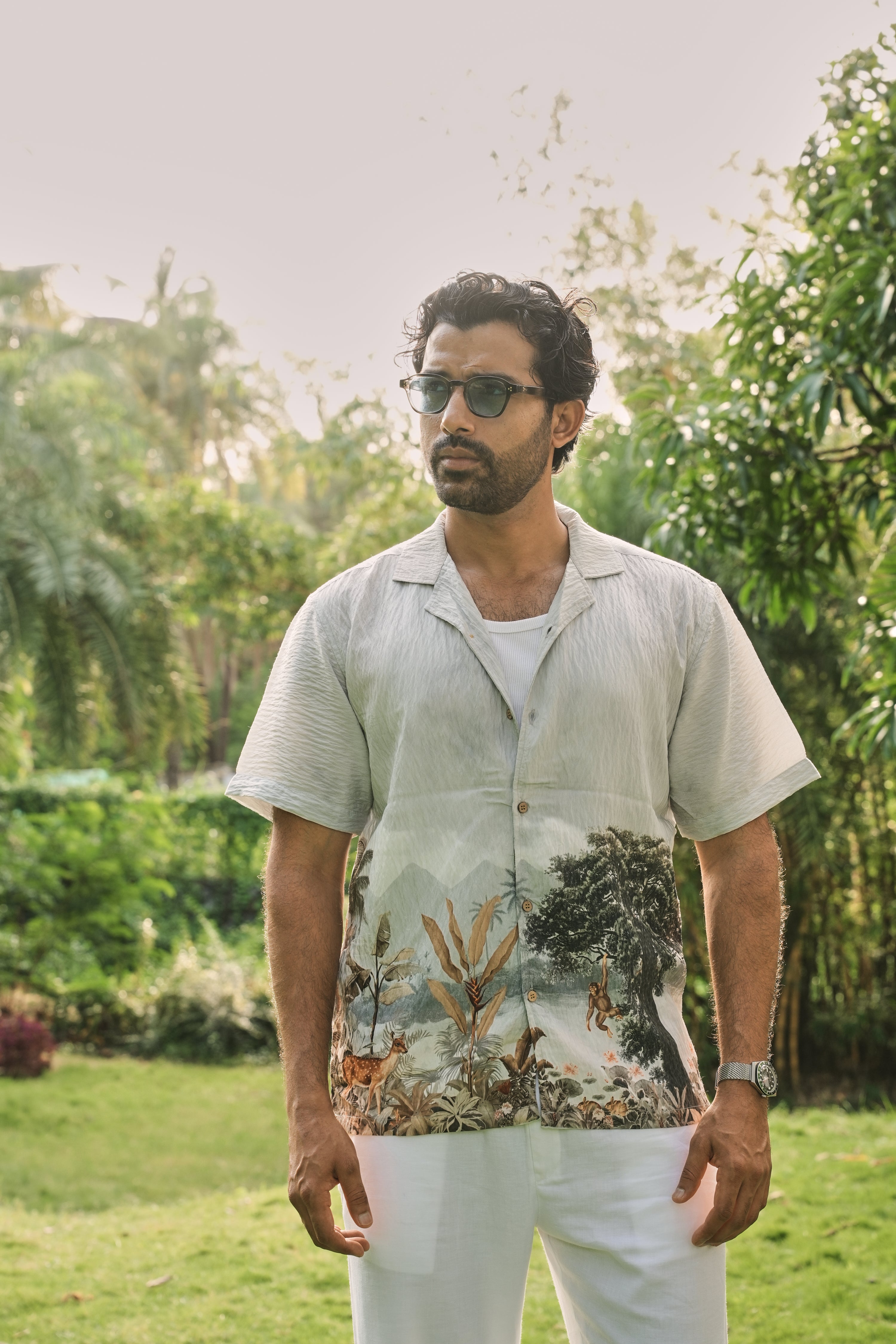 Jungle Vista Vibes Cuban Collar Shirt