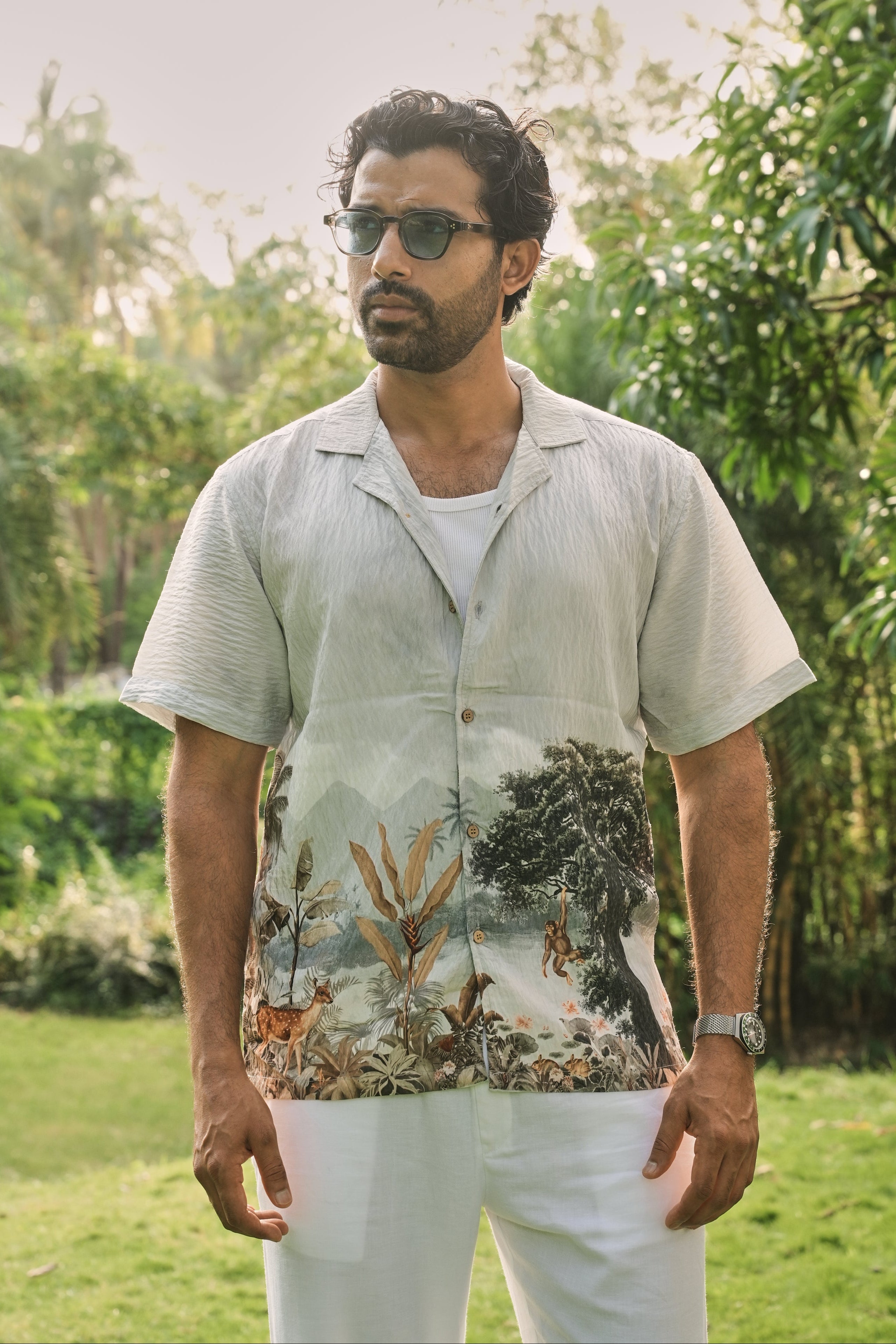 Jungle Vista Vibes Cuban Collar Shirt