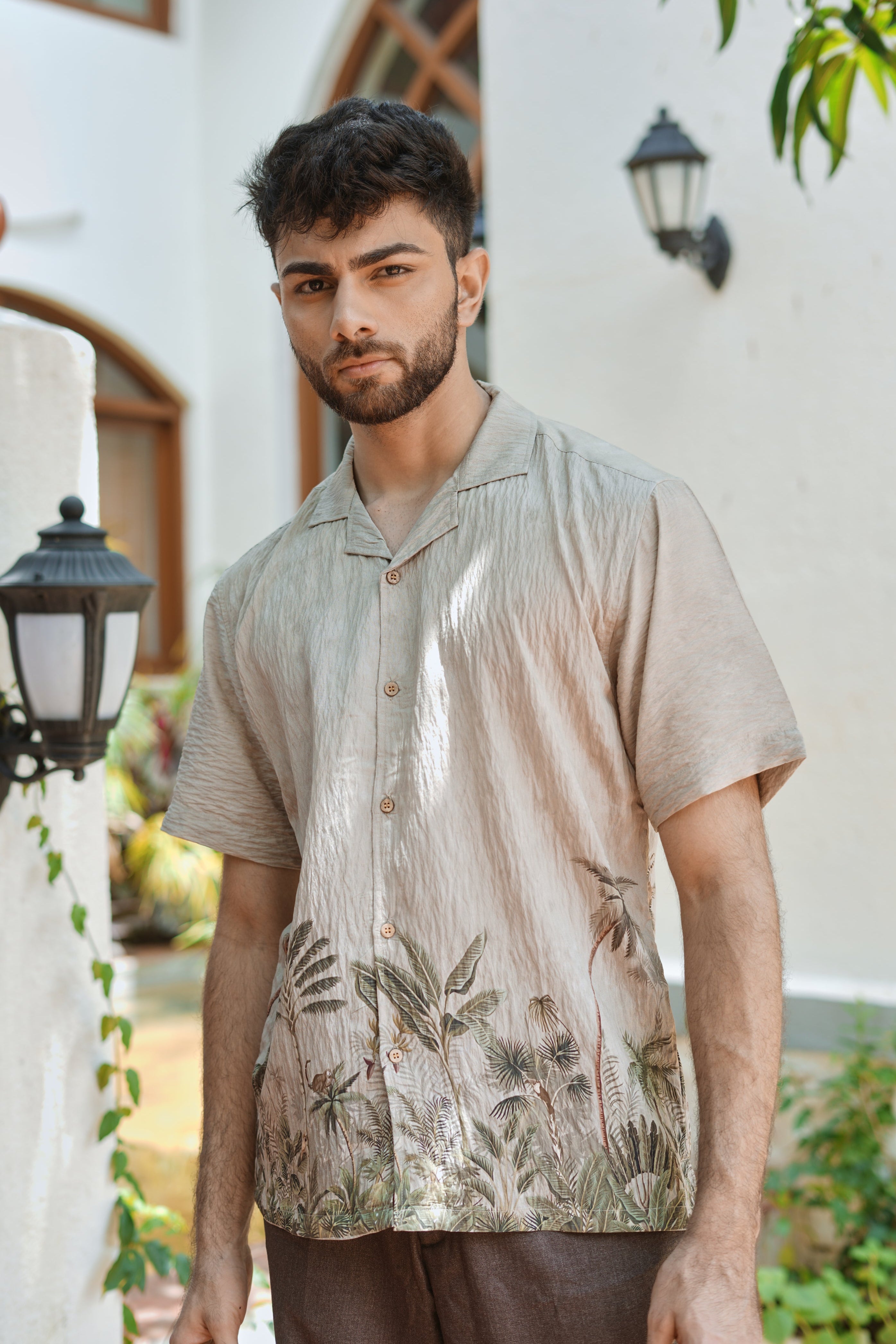 Palmshore Drift Printed Cuban Collar Shirt