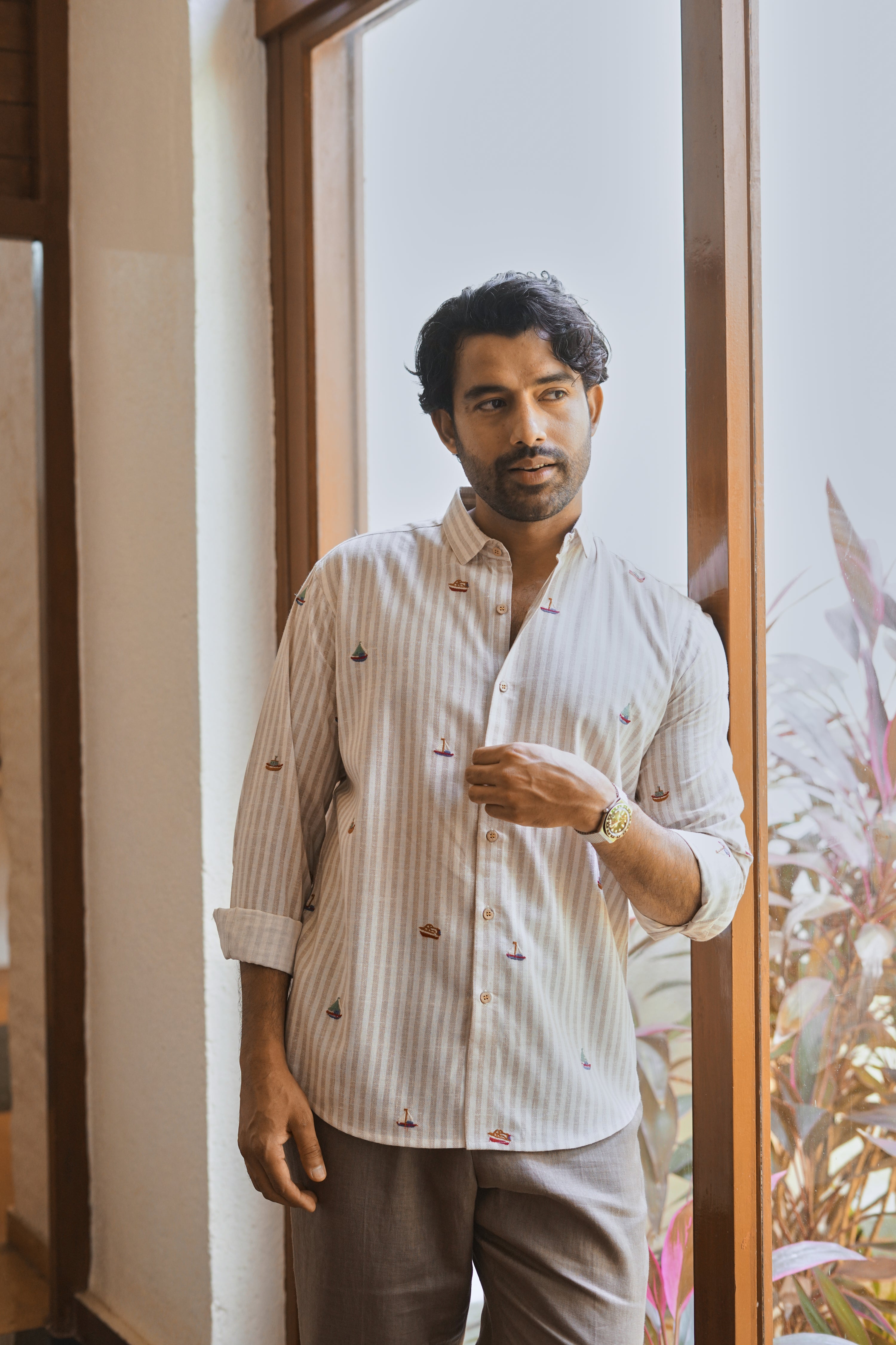 Sail & Shore Embroidered Striped Shirt