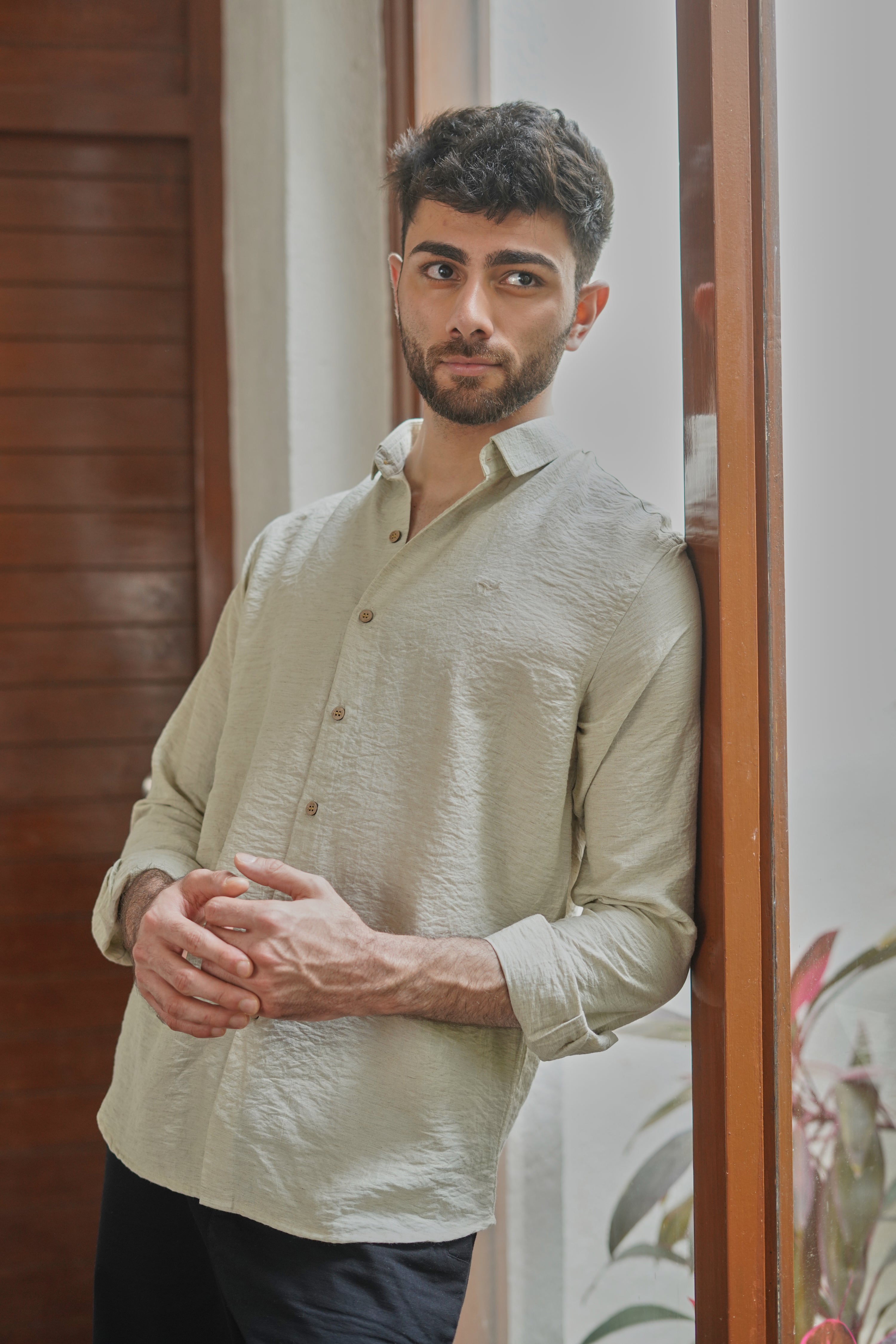 Sand Beige Natural Cotton Shirt