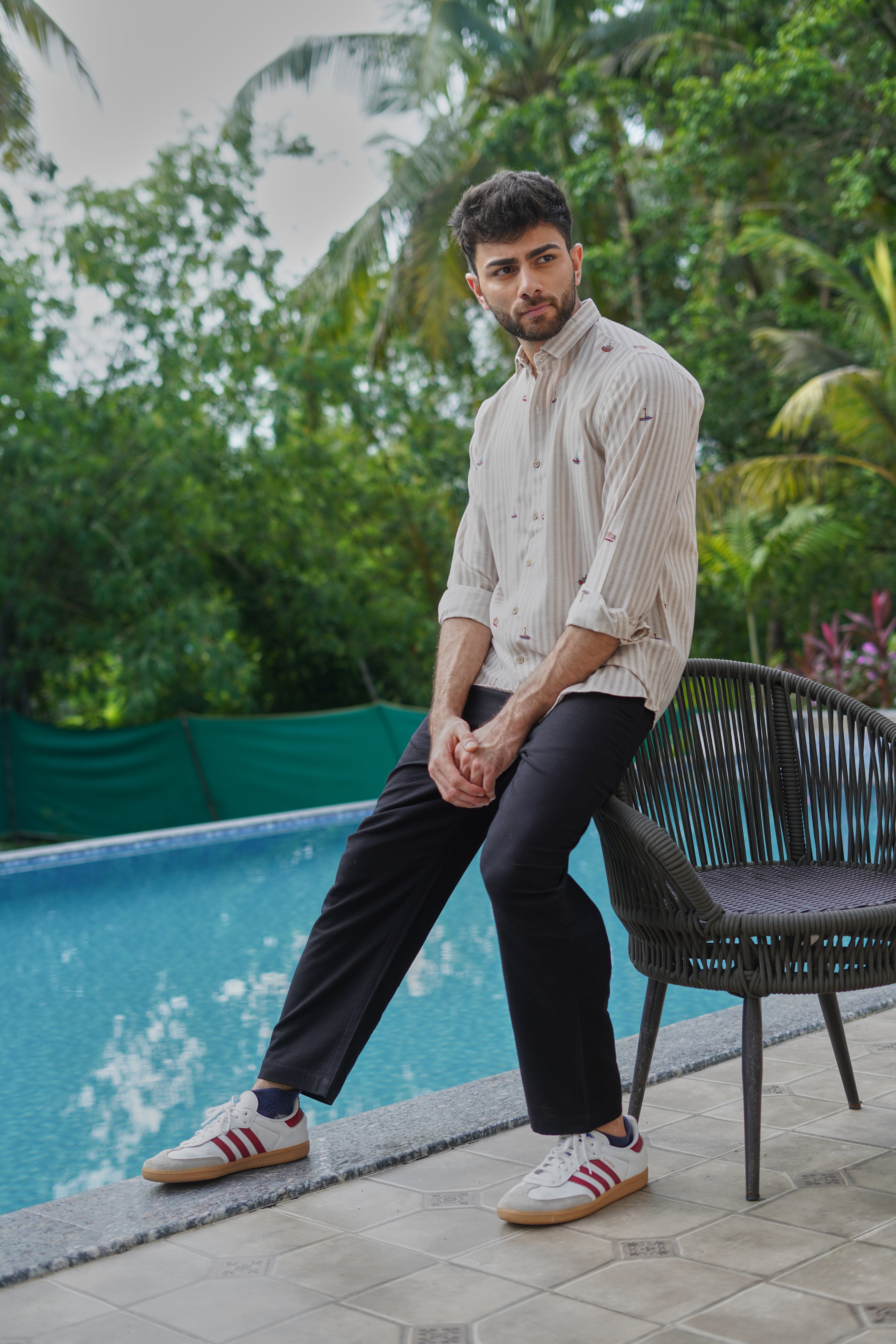 Sail & Shore Embroidered Striped Shirt