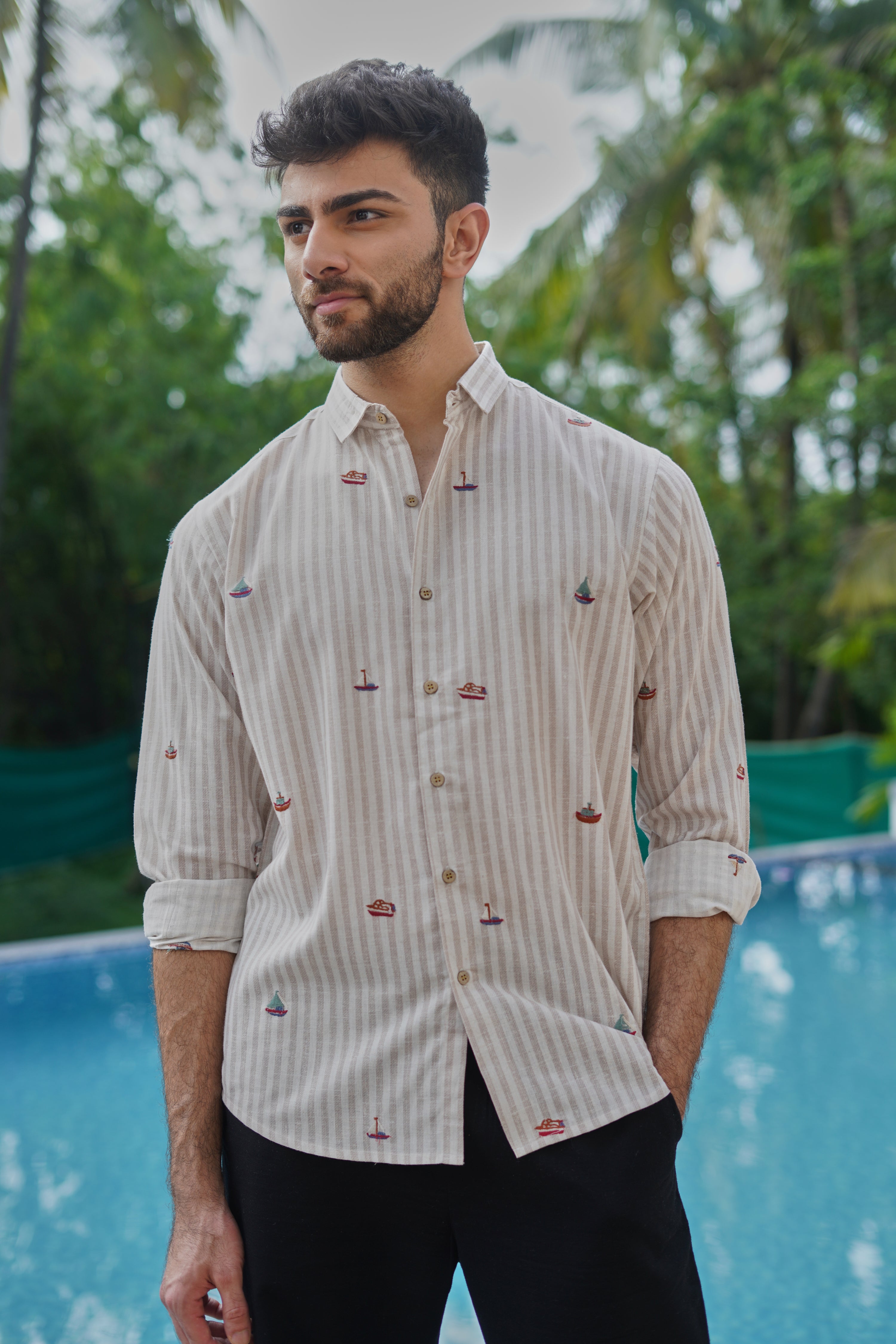 Sail & Shore Embroidered Striped Shirt