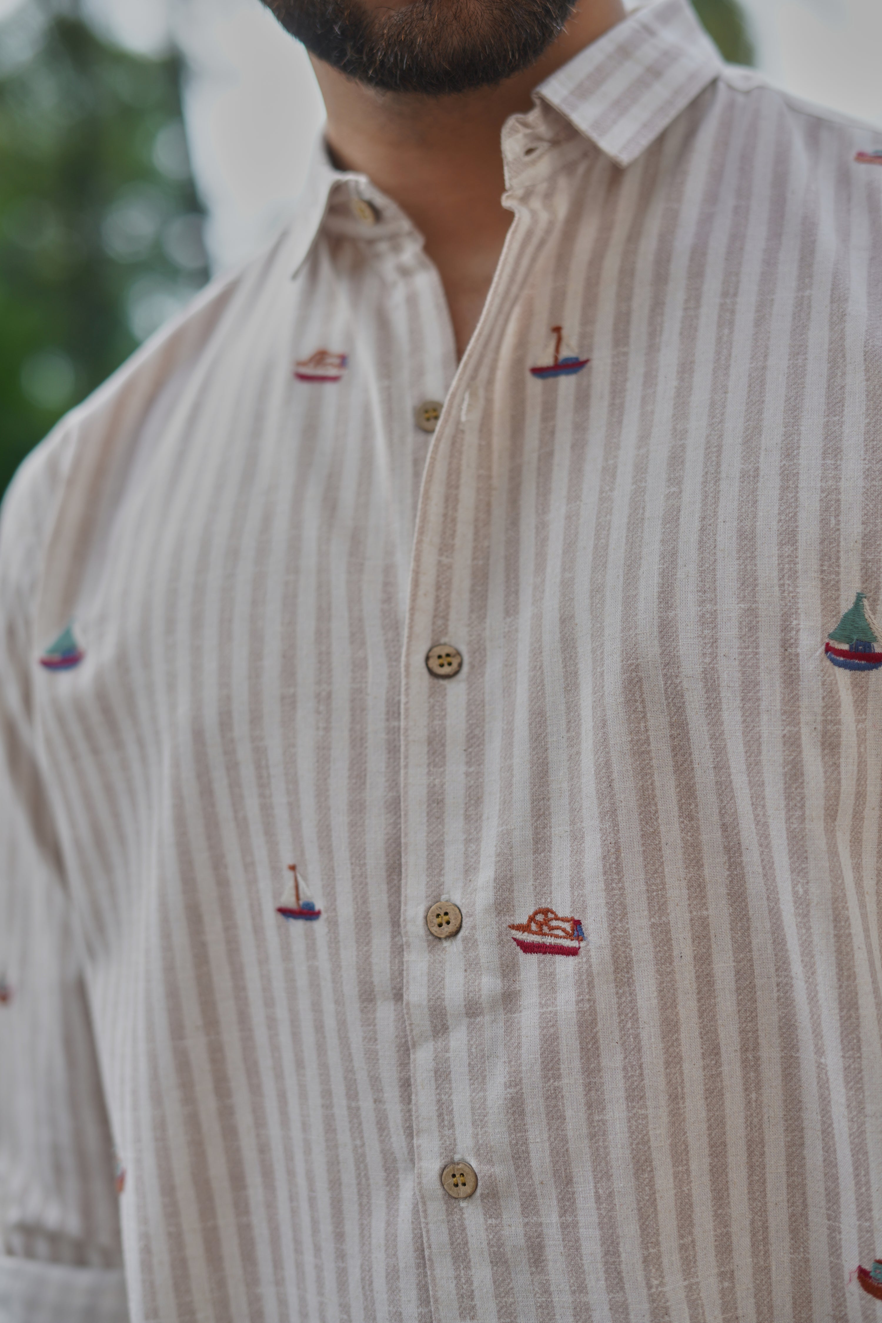 Sail & Shore Embroidered Striped Shirt