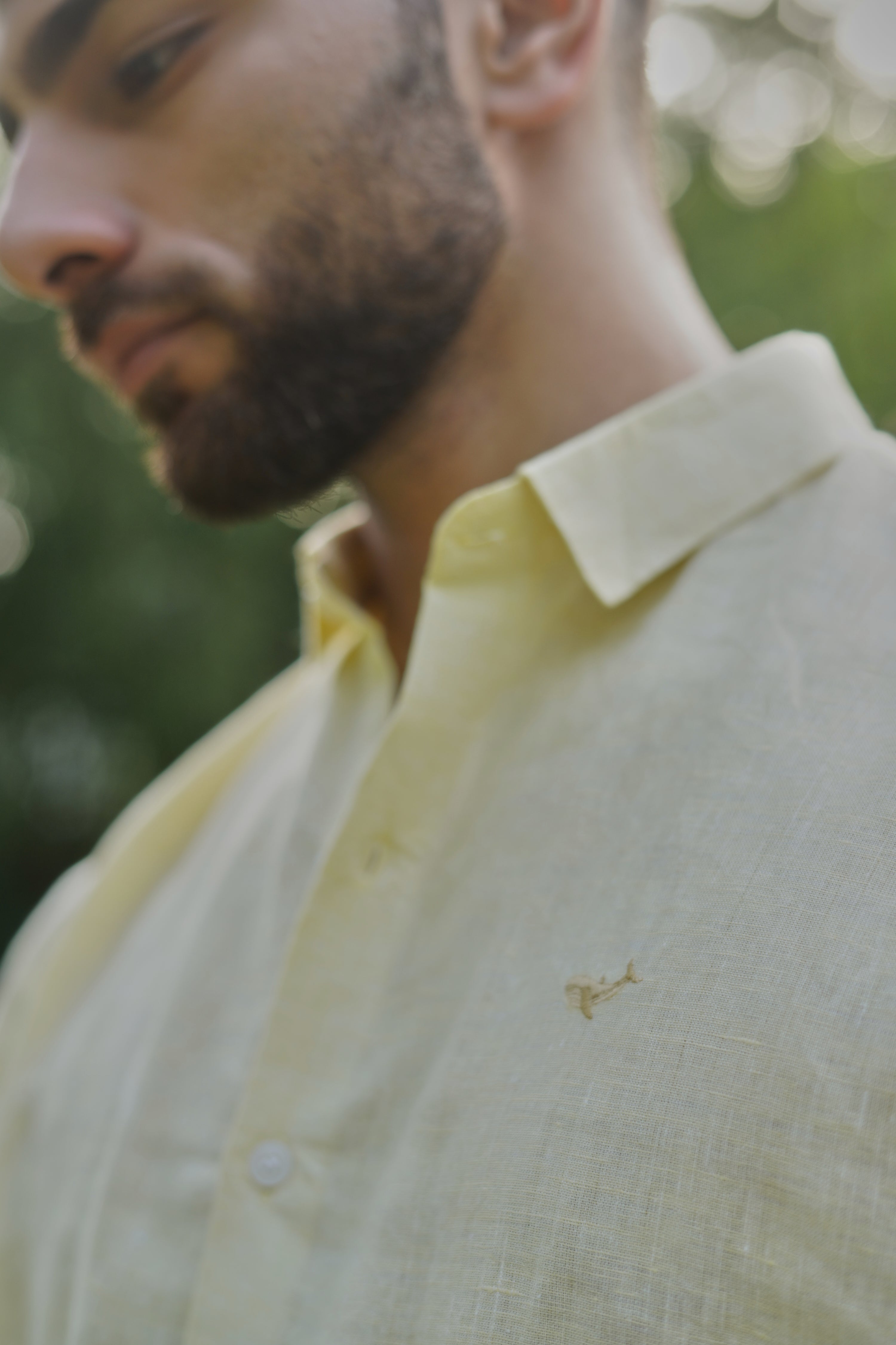 Butter Yellow 100% Linen 44 Lea Shirt