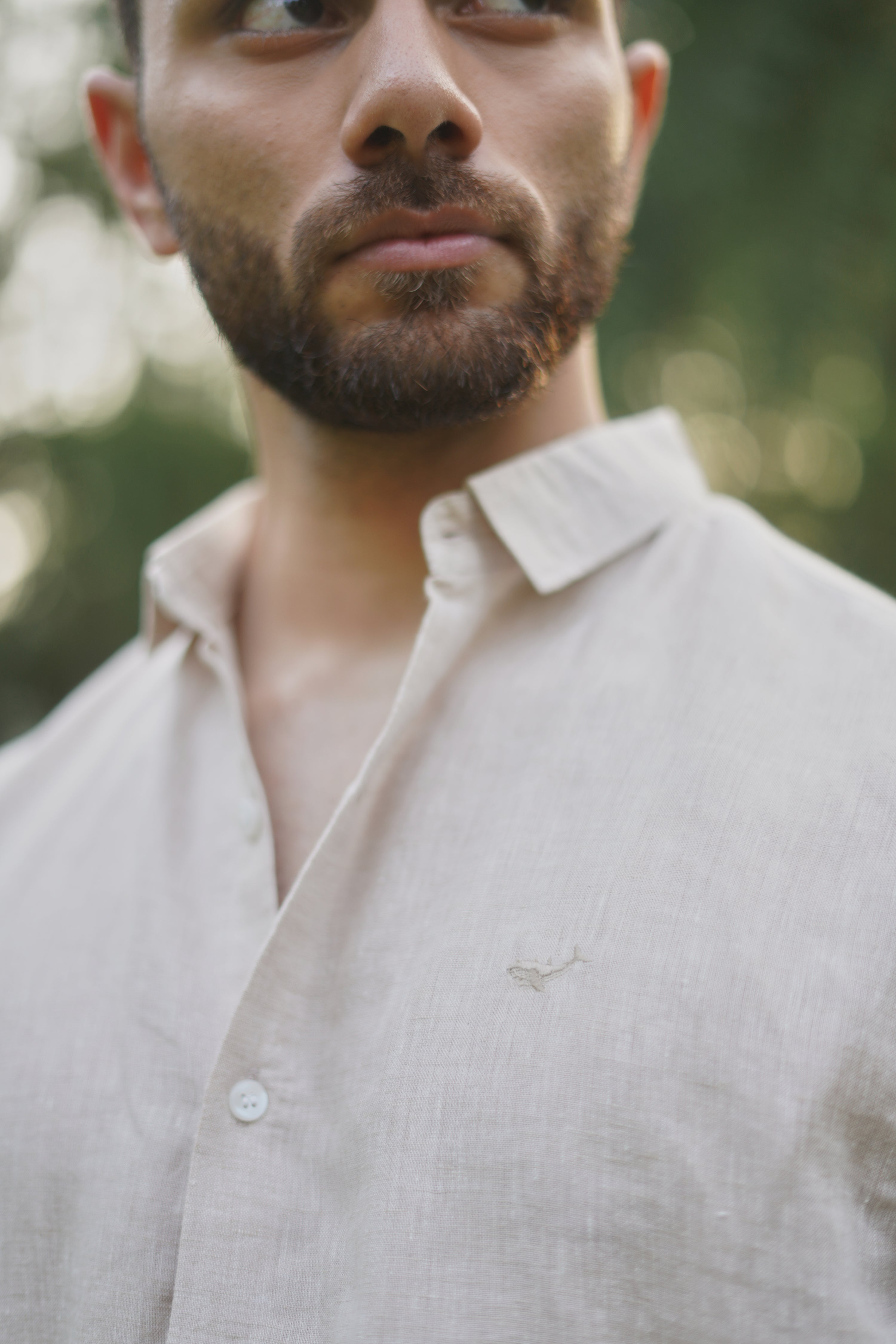 Light Beige 100% Linen 44 Lea Shirt