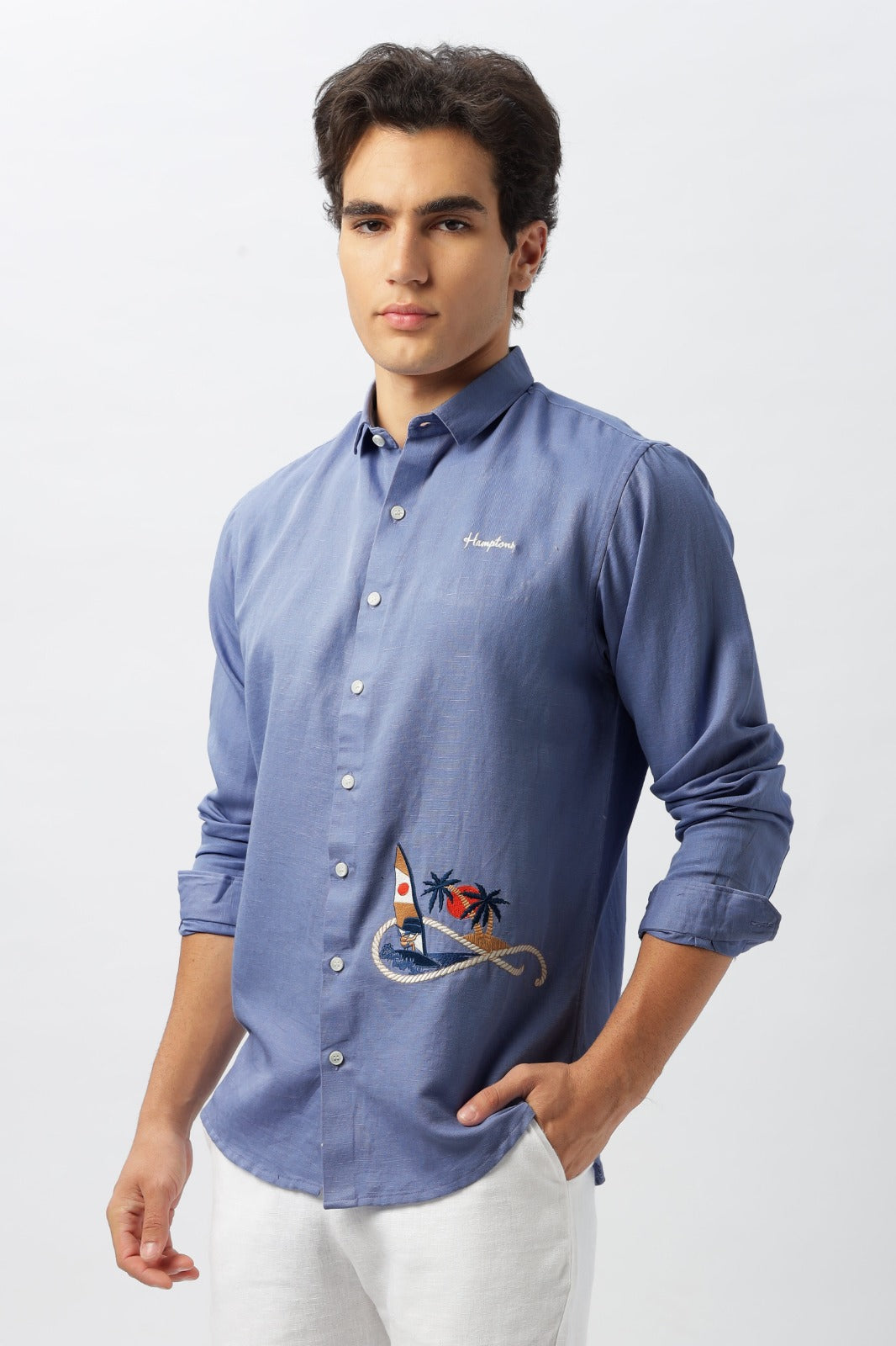 Surf O'clock 1.0 Embroidered Light Blue Shirt