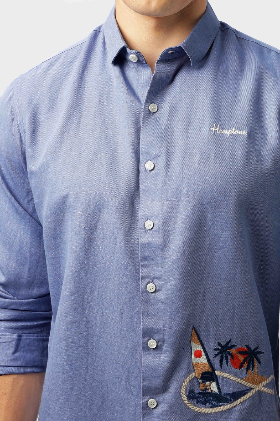 Surf O'clock 1.0 Embroidered Light Blue Shirt