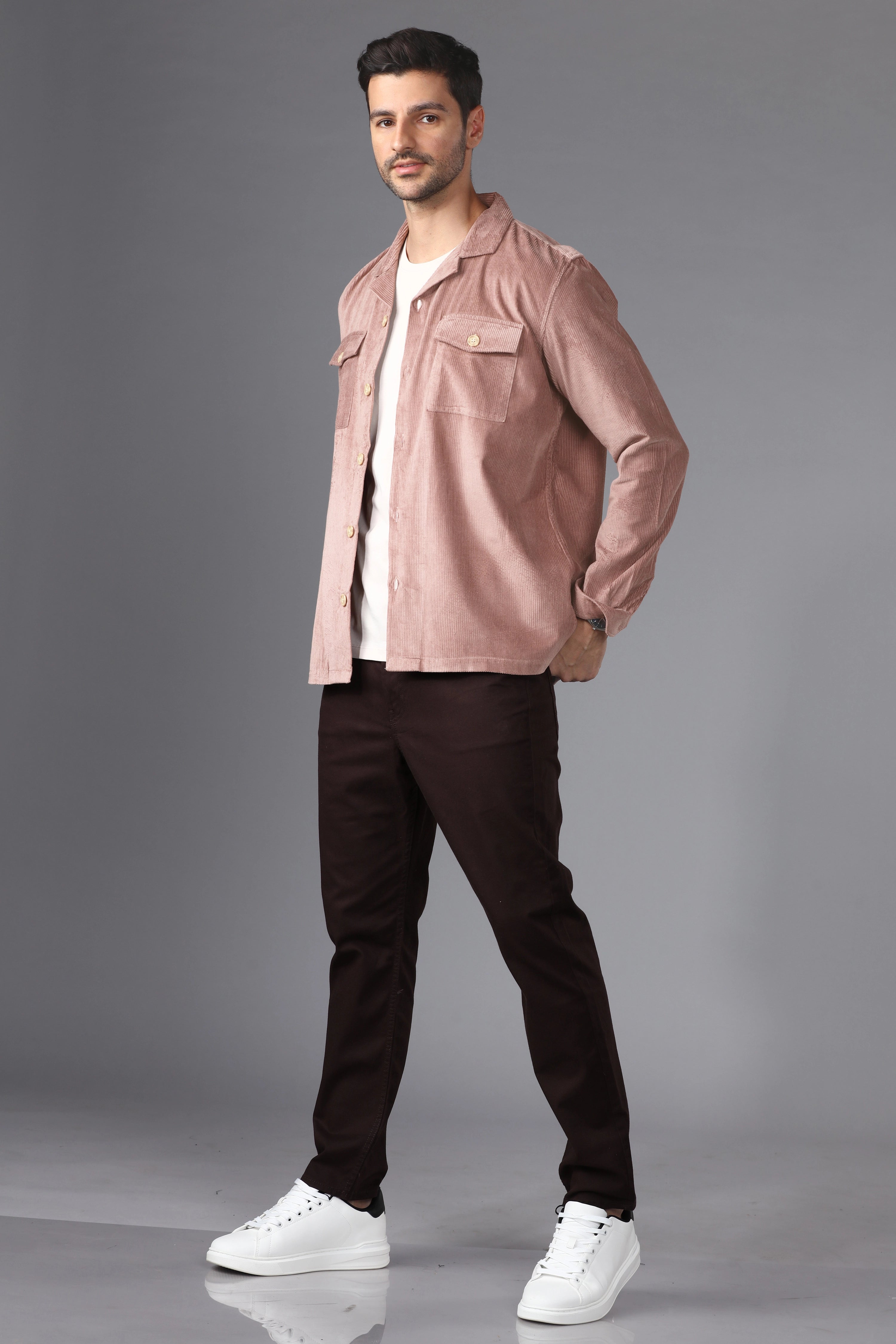 Oslo Pink Corduroy Overshirt