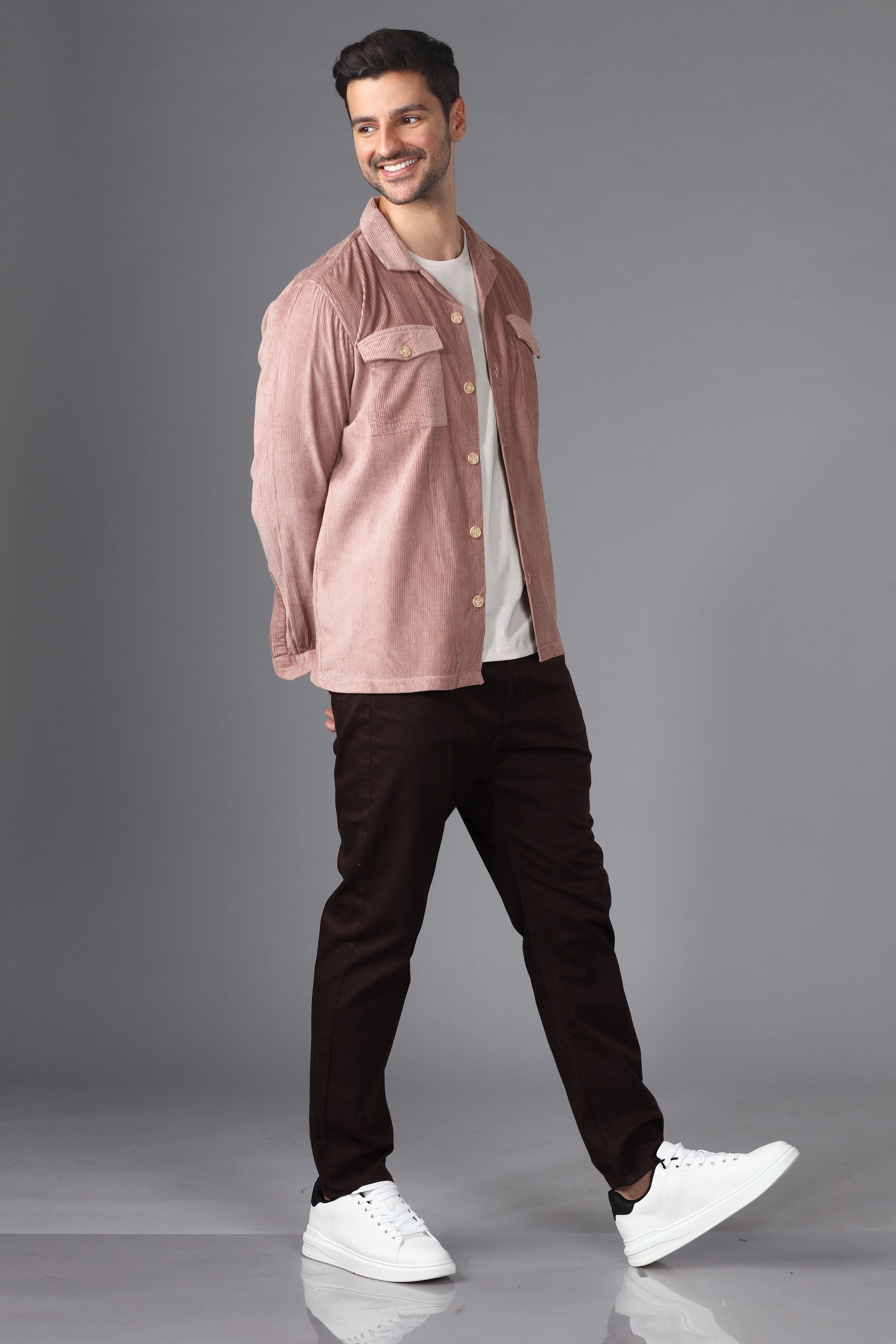 Oslo Pink Corduroy Overshirt