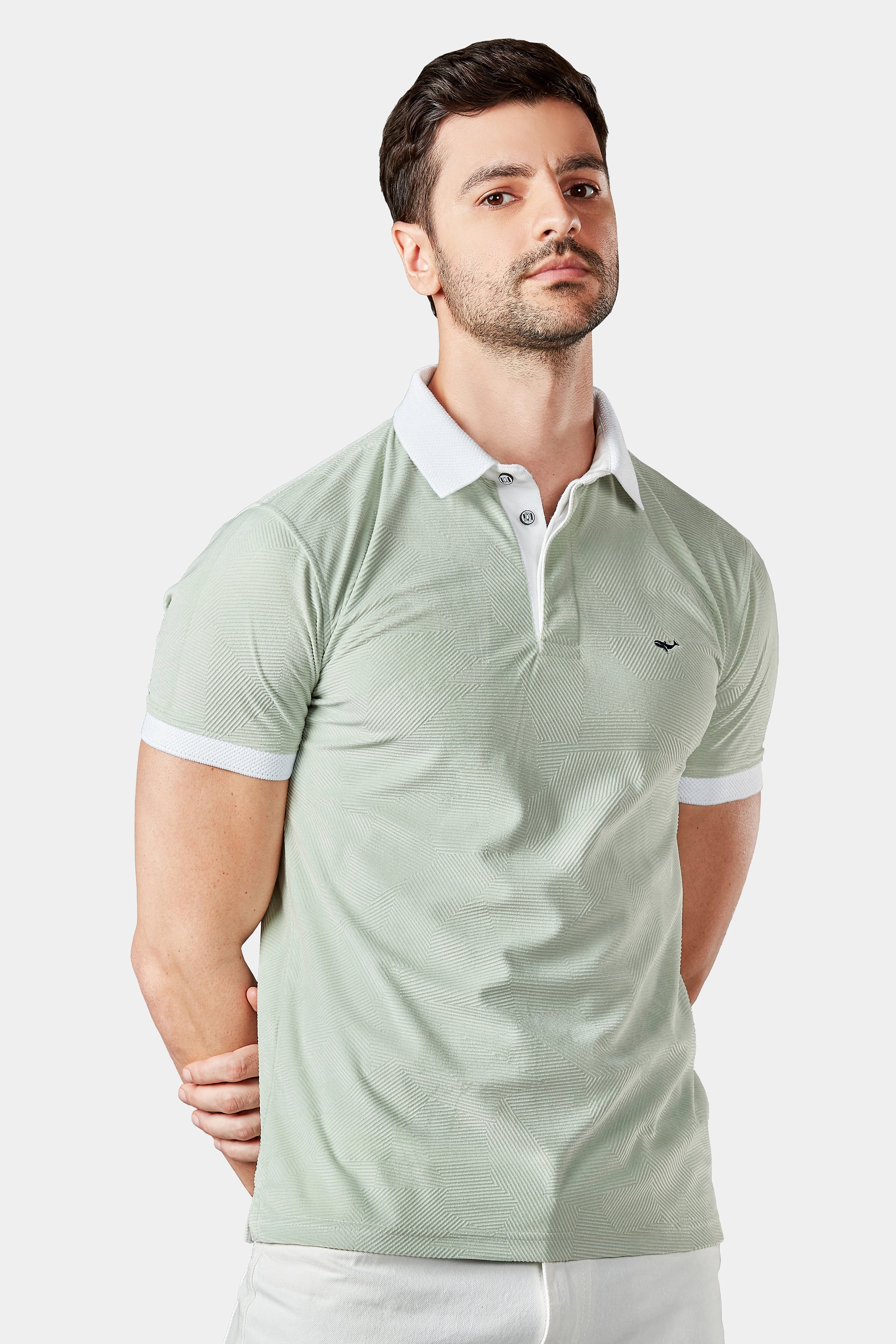 Dublin Green Contrast Collar Polo T-shirt