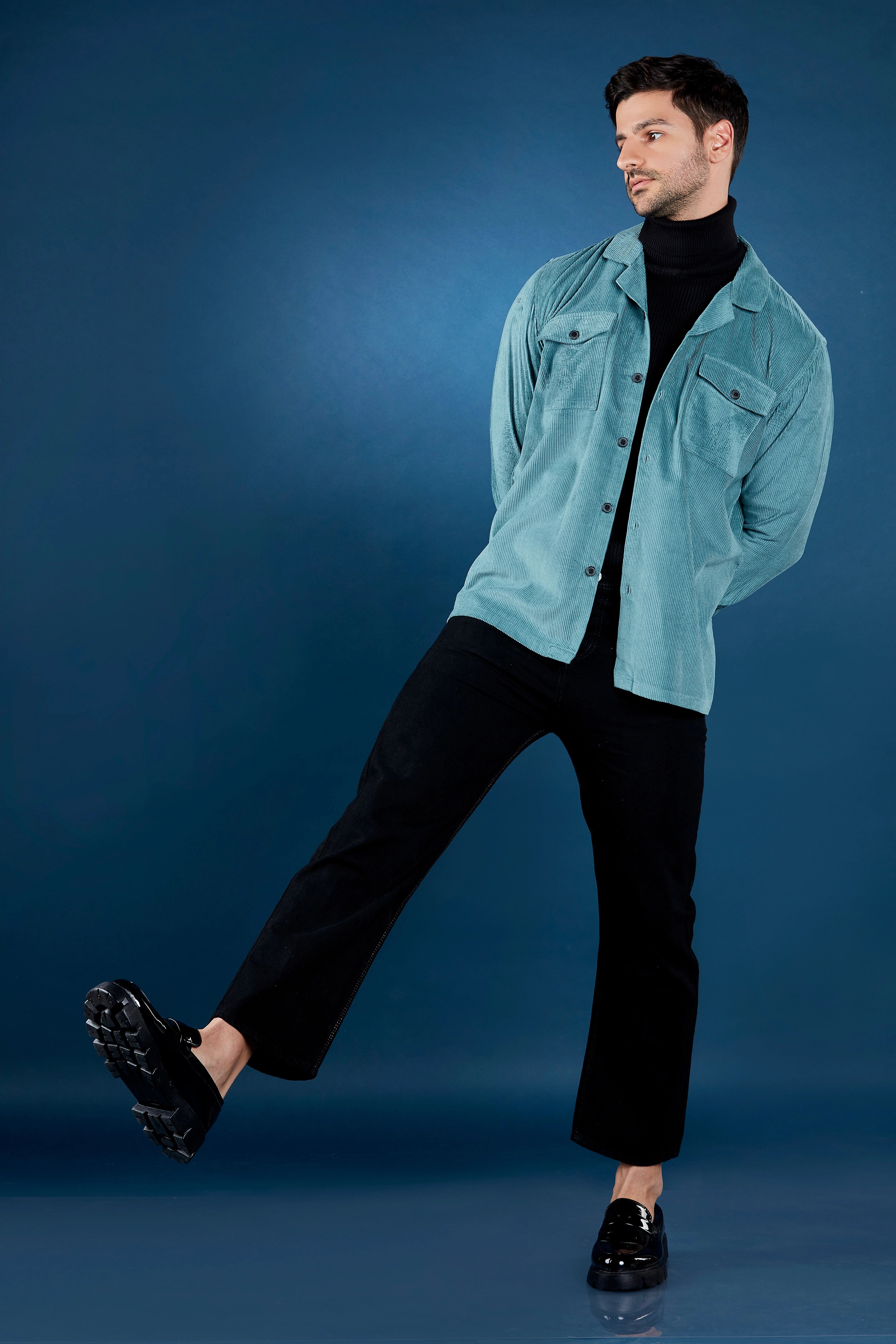 Ocean Teal Corduroy Overshirt