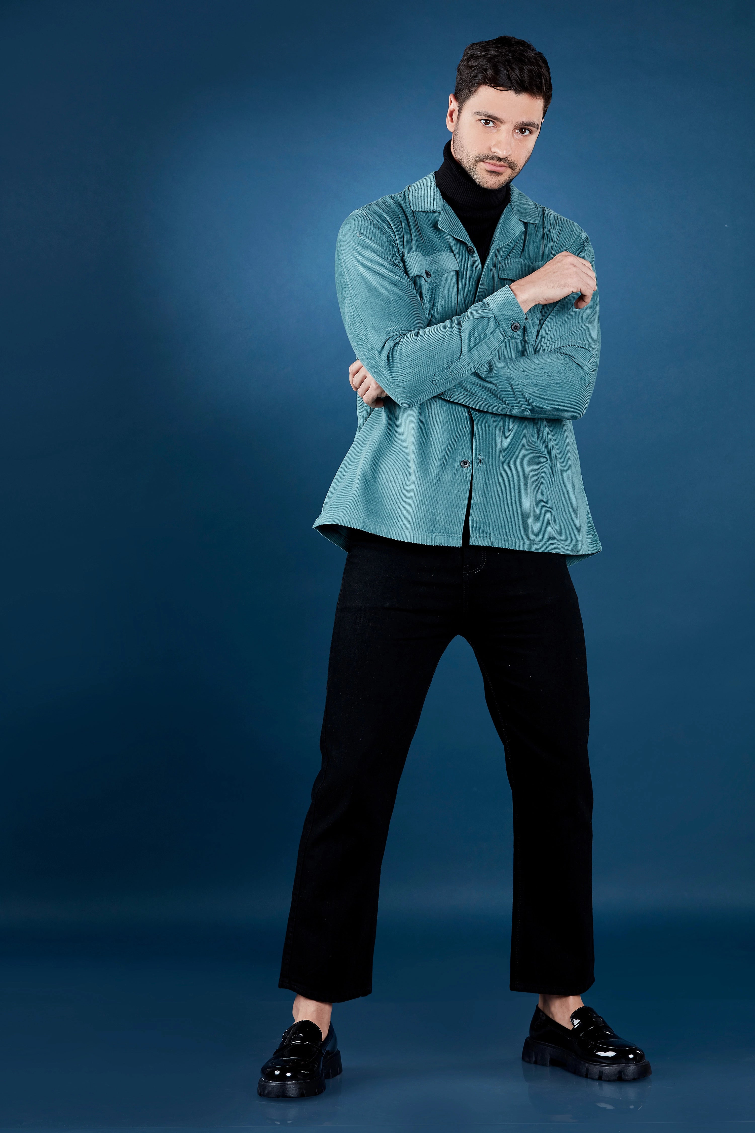 Ocean Teal Corduroy Overshirt