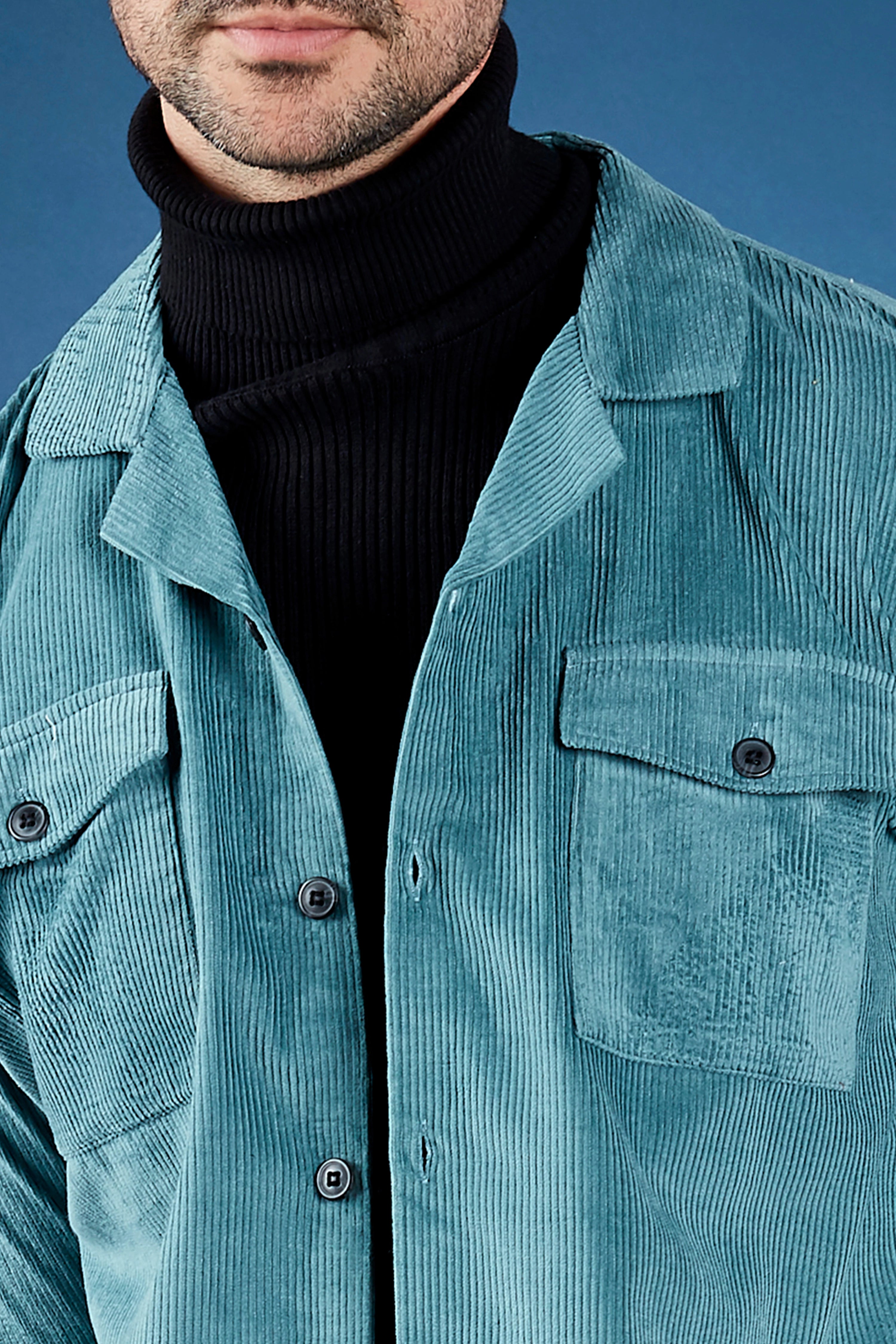 Ocean Teal Corduroy Overshirt