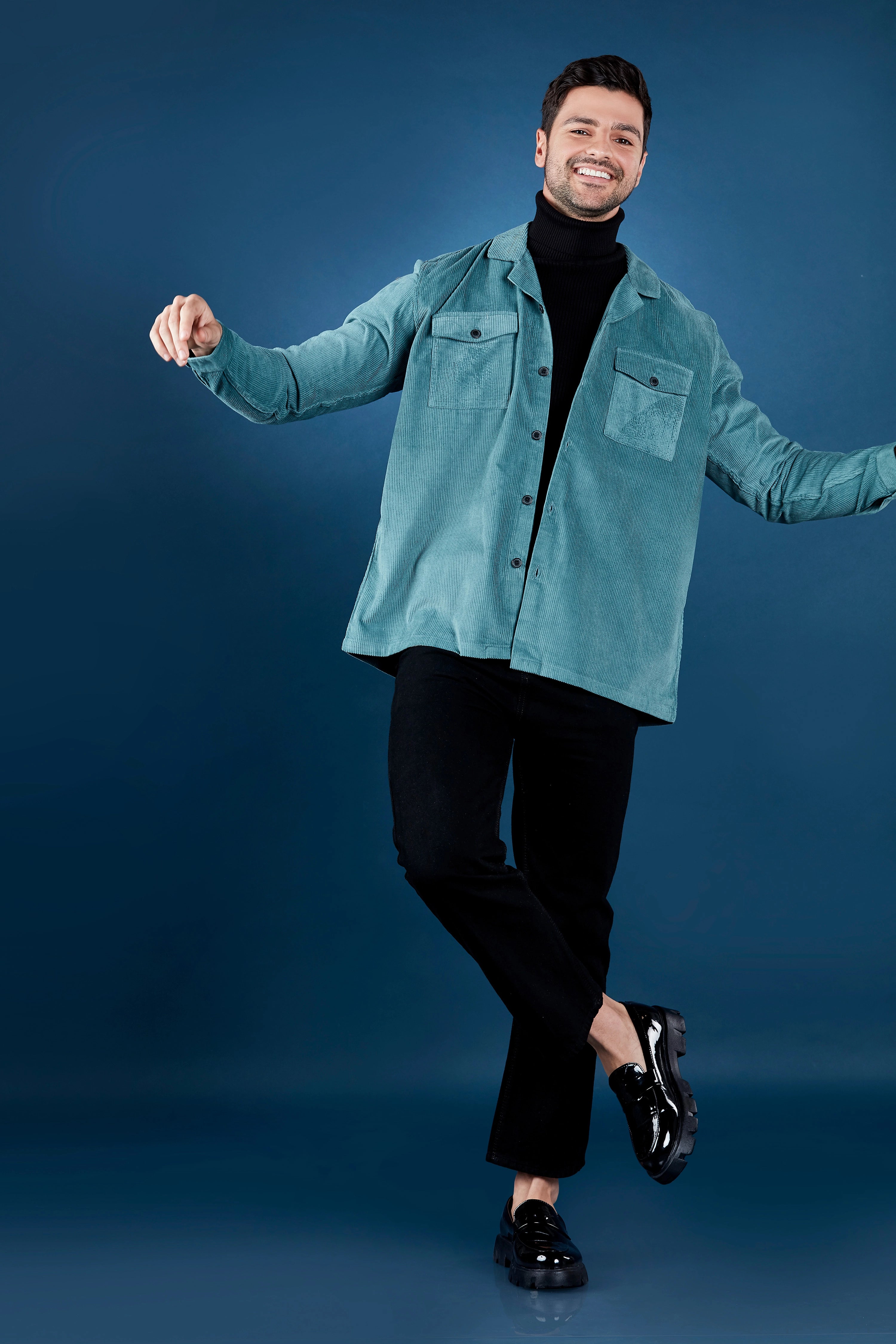 Ocean Teal Corduroy Overshirt