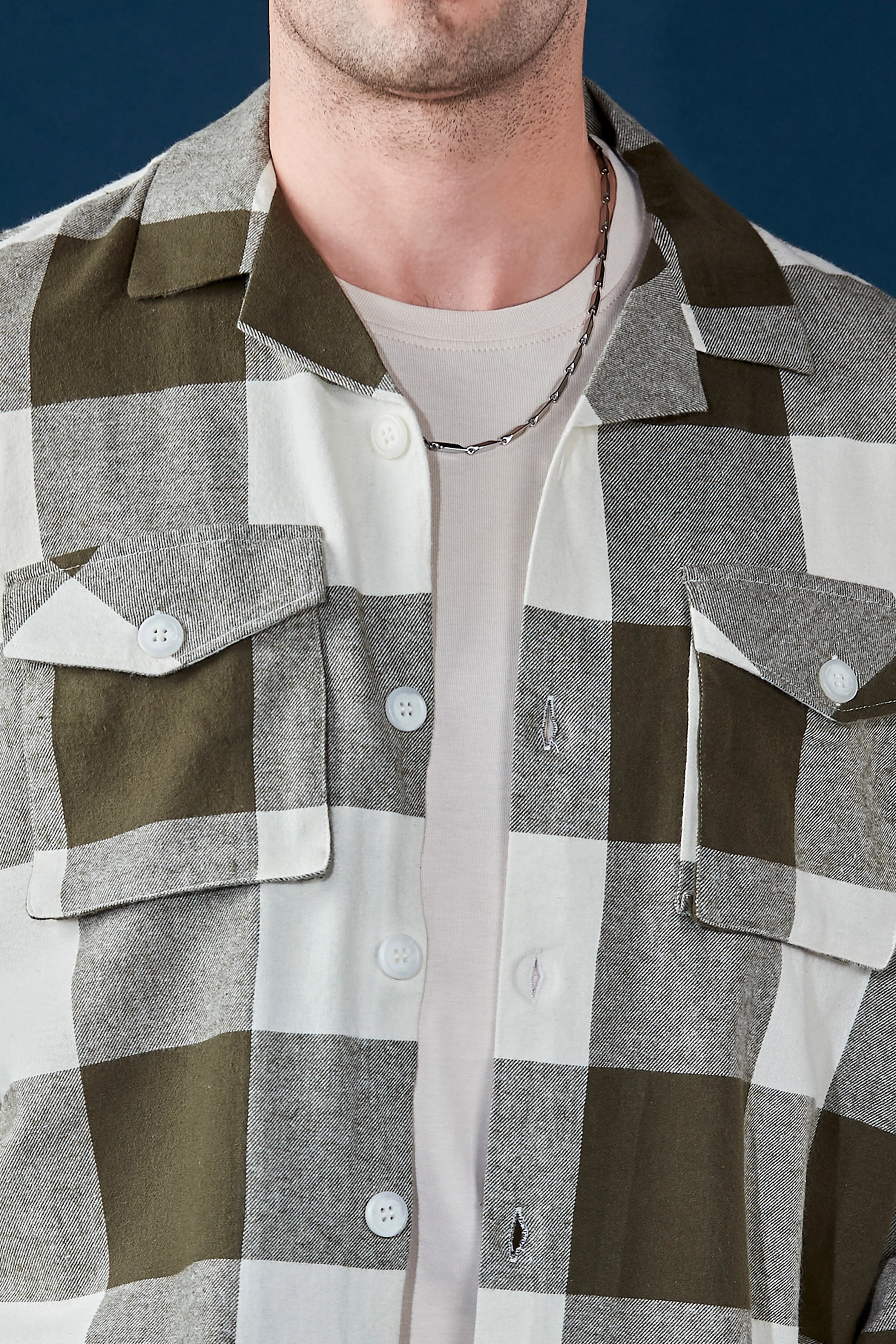 Tawny Olive Flannel Overshirt