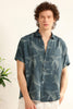 Founder's Fav Whale Cotton Regular Fit Blue Printed Shirt