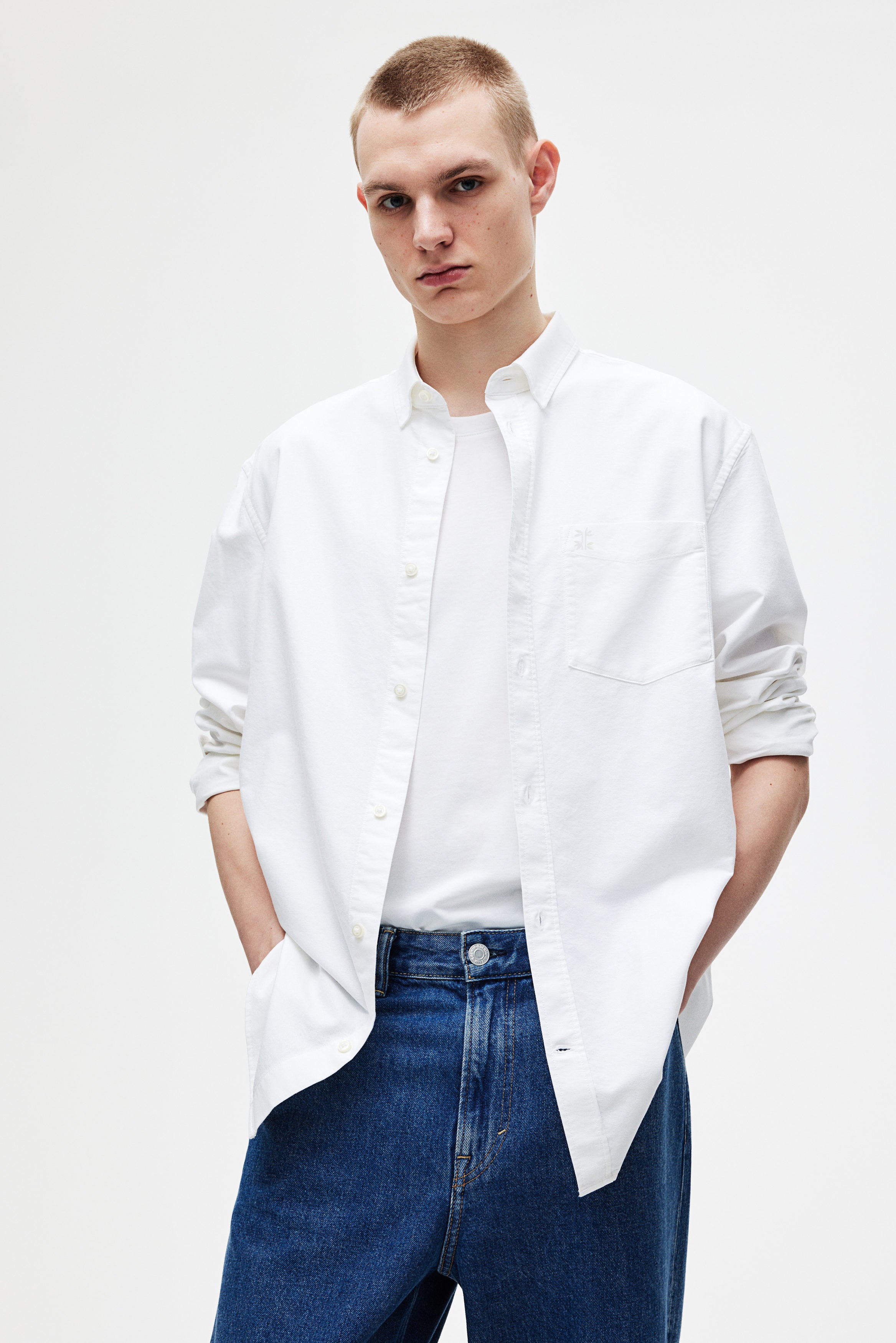 Classic Essential 100% Cotton Embroidery Shirt