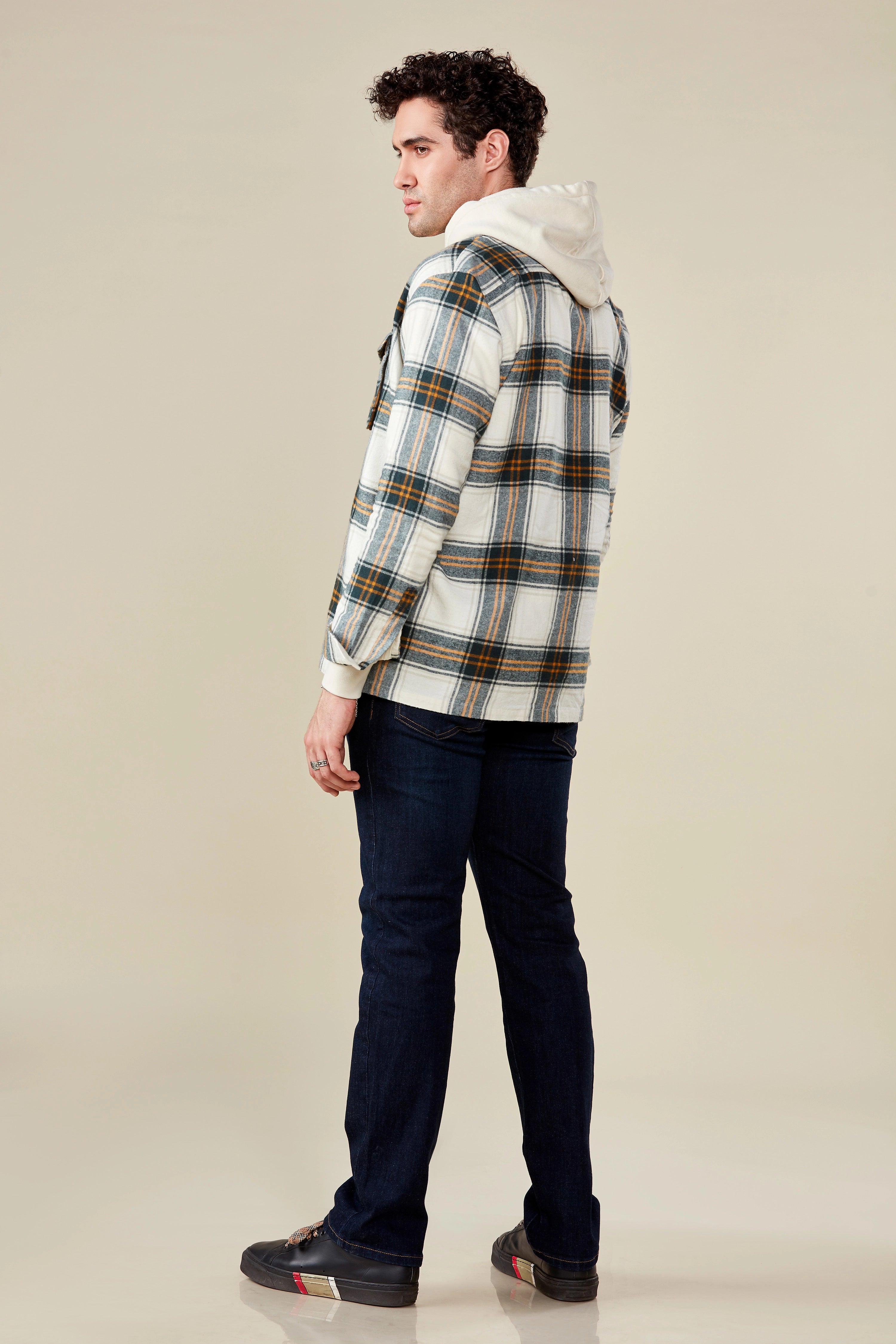 New York Beige Flannel Overshirt