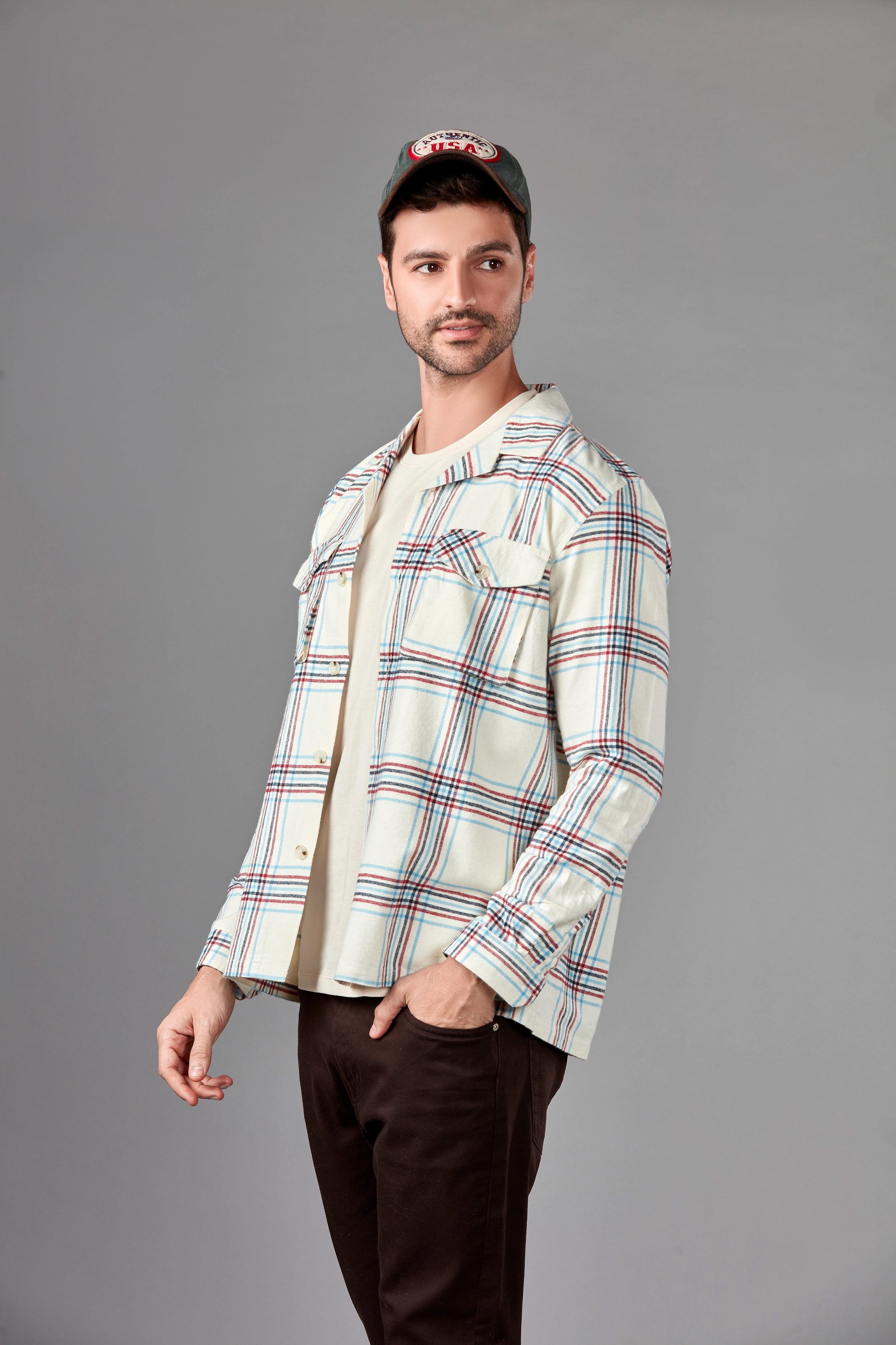 Kasha Beige Flannel Overshirt