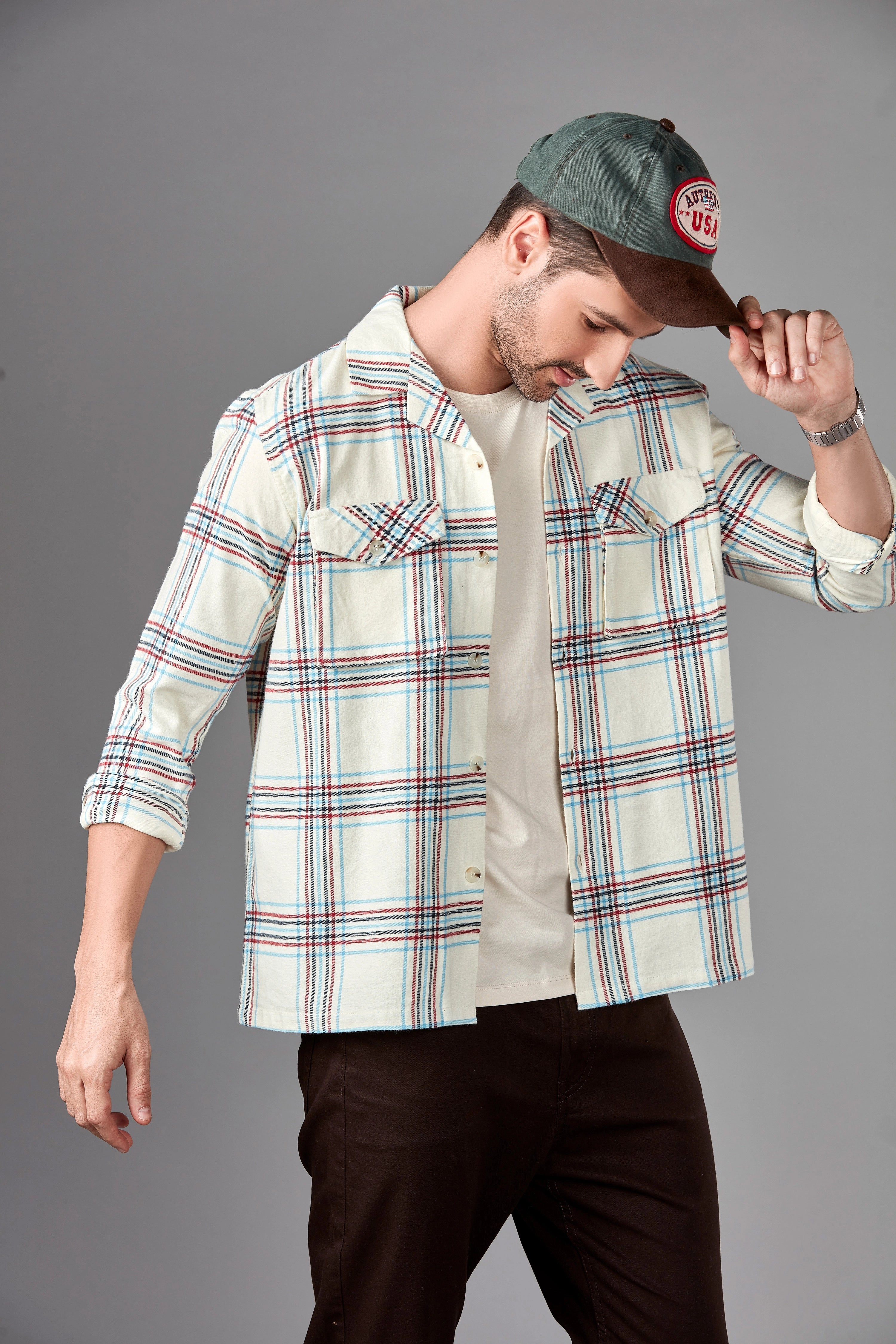 Kasha Beige Flannel Overshirt