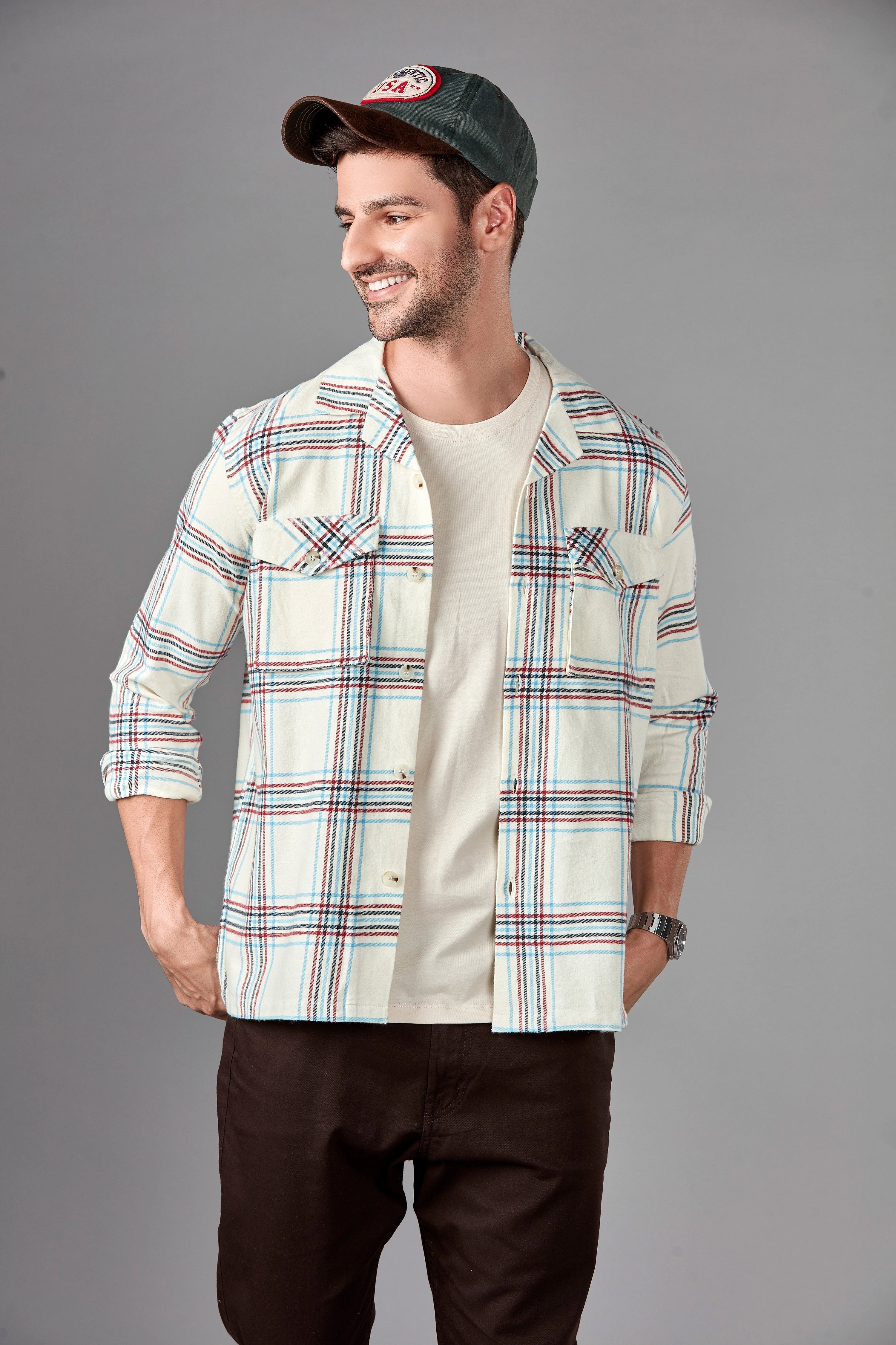 Kasha Beige Flannel Overshirt