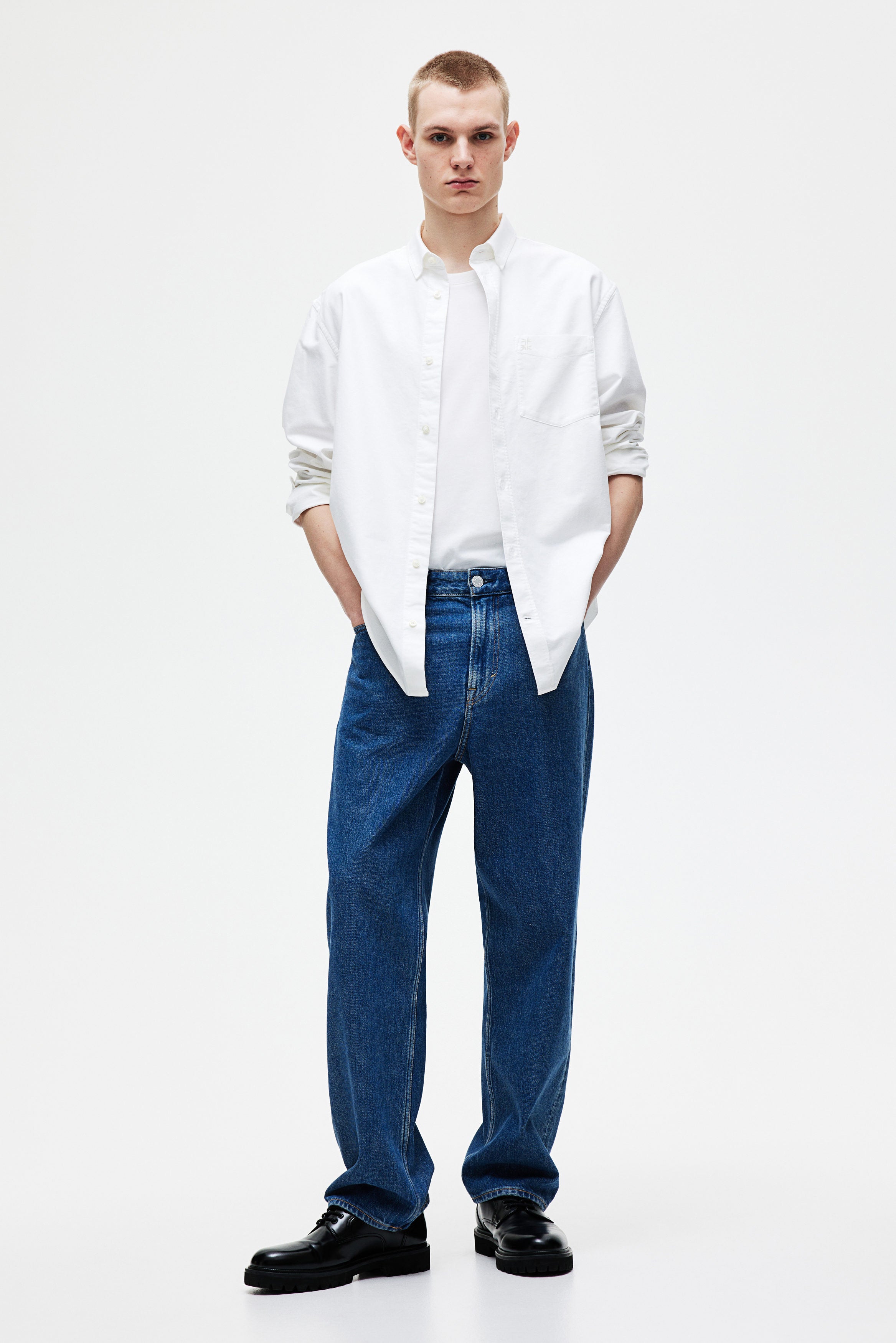 Classic Essential 100% Cotton Embroidery Shirt