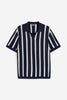 Midnight Blue Stripes Old Money Polo