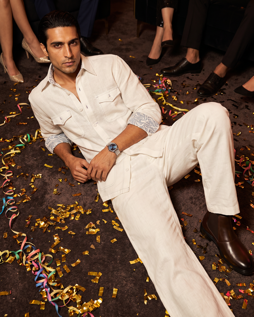 Safari Utility White Cotton Co-ordinated Outfits for Men