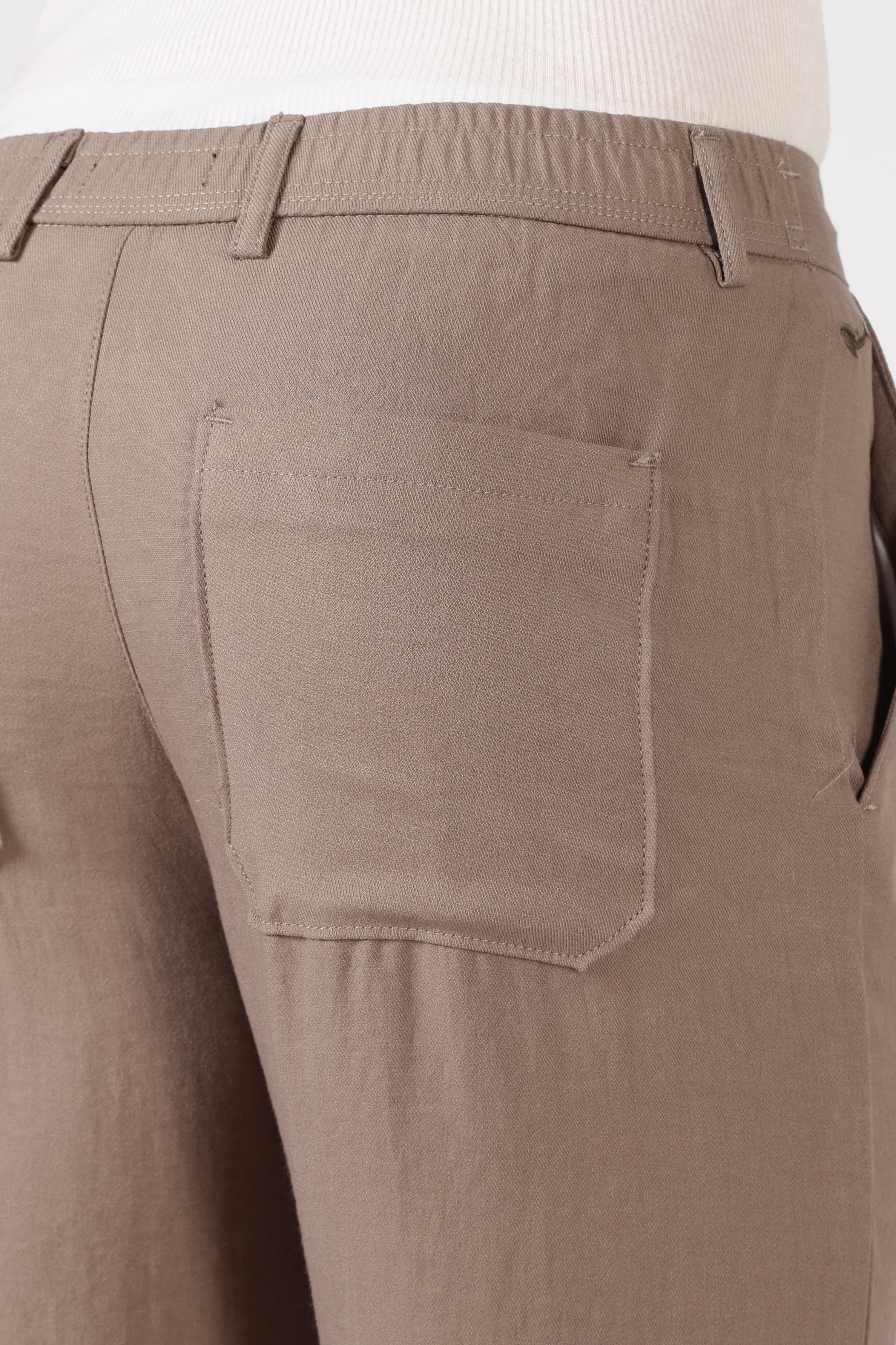 Free Flow Cotton:Linen Parallel Fit Brown Pants