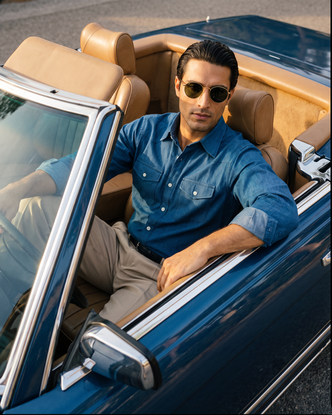 Chambray Denim– Western Flap Pockets Utility Shirt