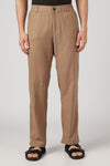 Euston Linen-style 100% Cotton Relaxed  Fit Brown Pant
