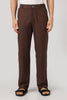 Euston Linen-style 100% Cotton Relaxed  Fit Chocolate Brown Pant
