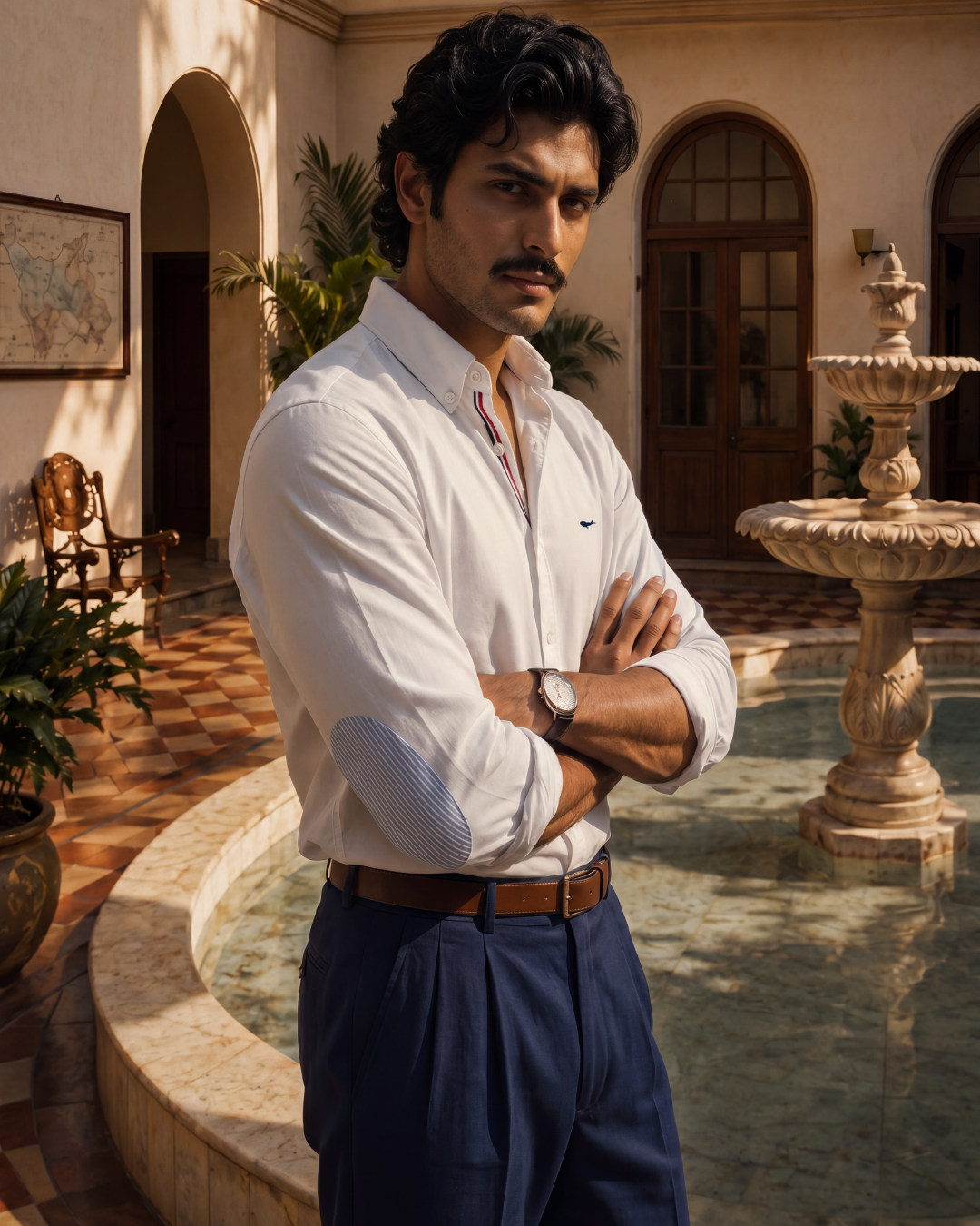 Fine Count Oxford- Broad Collar and Elbow Patches