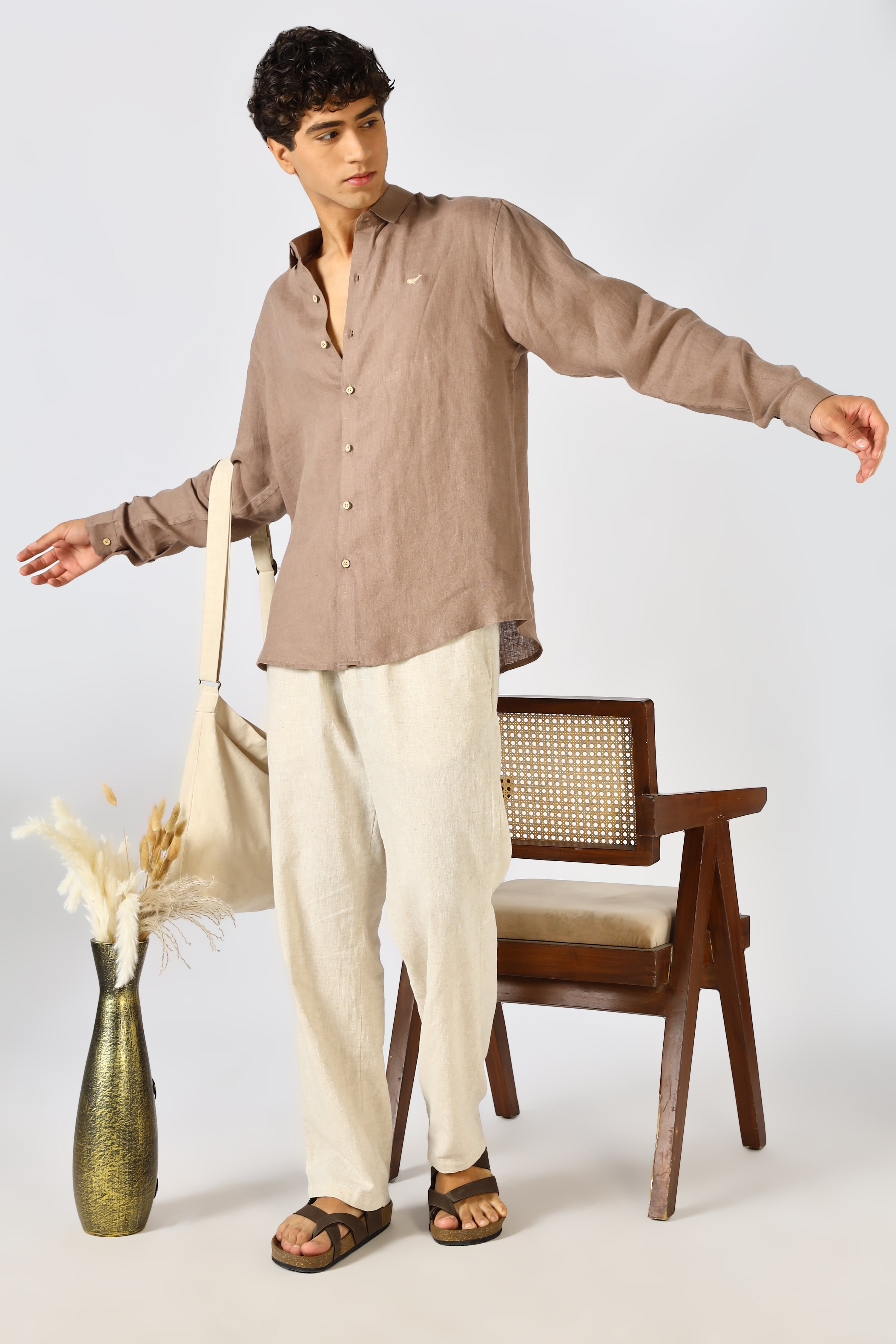 Buy Sandstone 100% Linen 60s Lea Shirt - Hamptons
