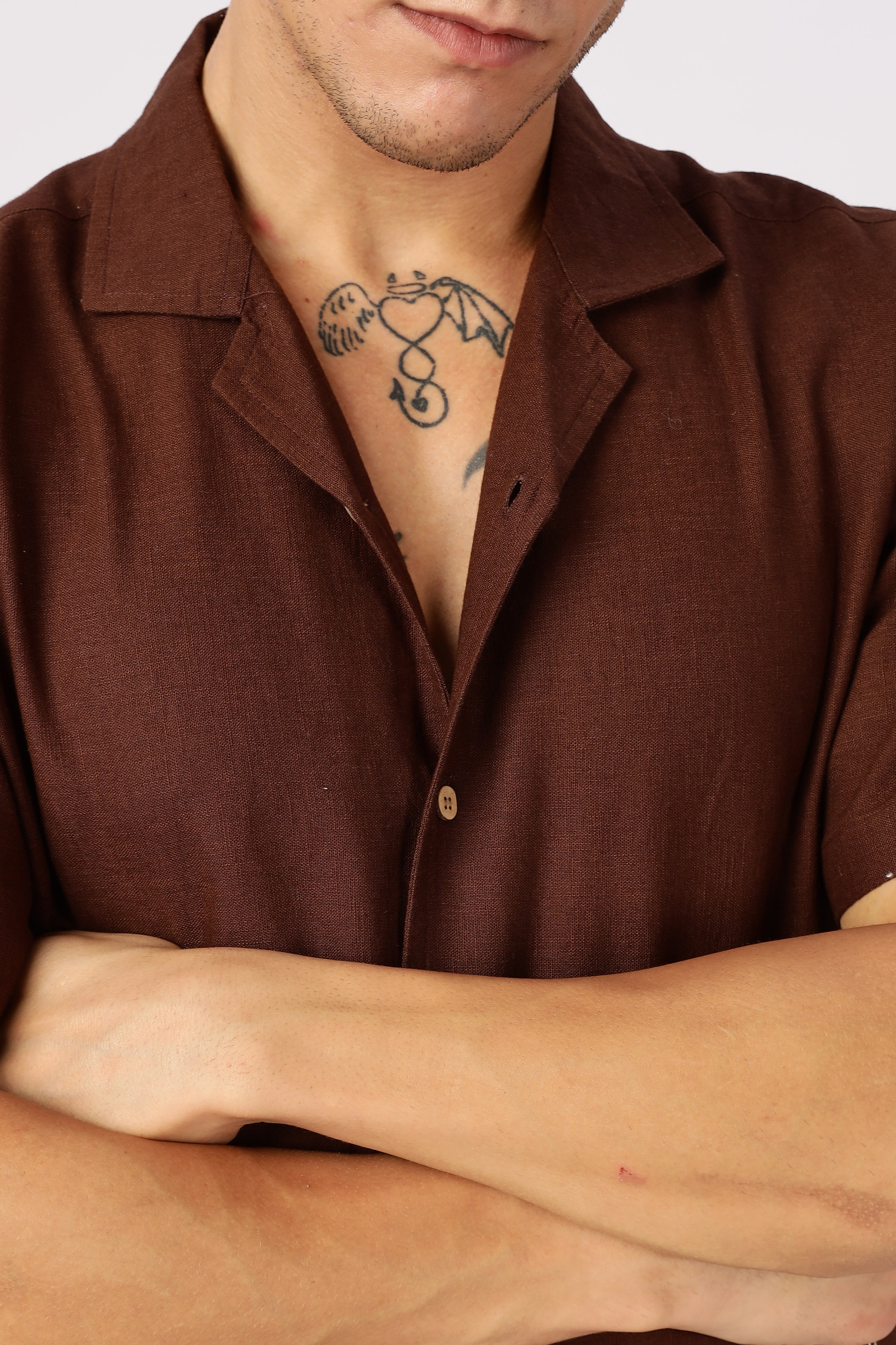 Cocoa Bamboo Embroidered Resort Shirt