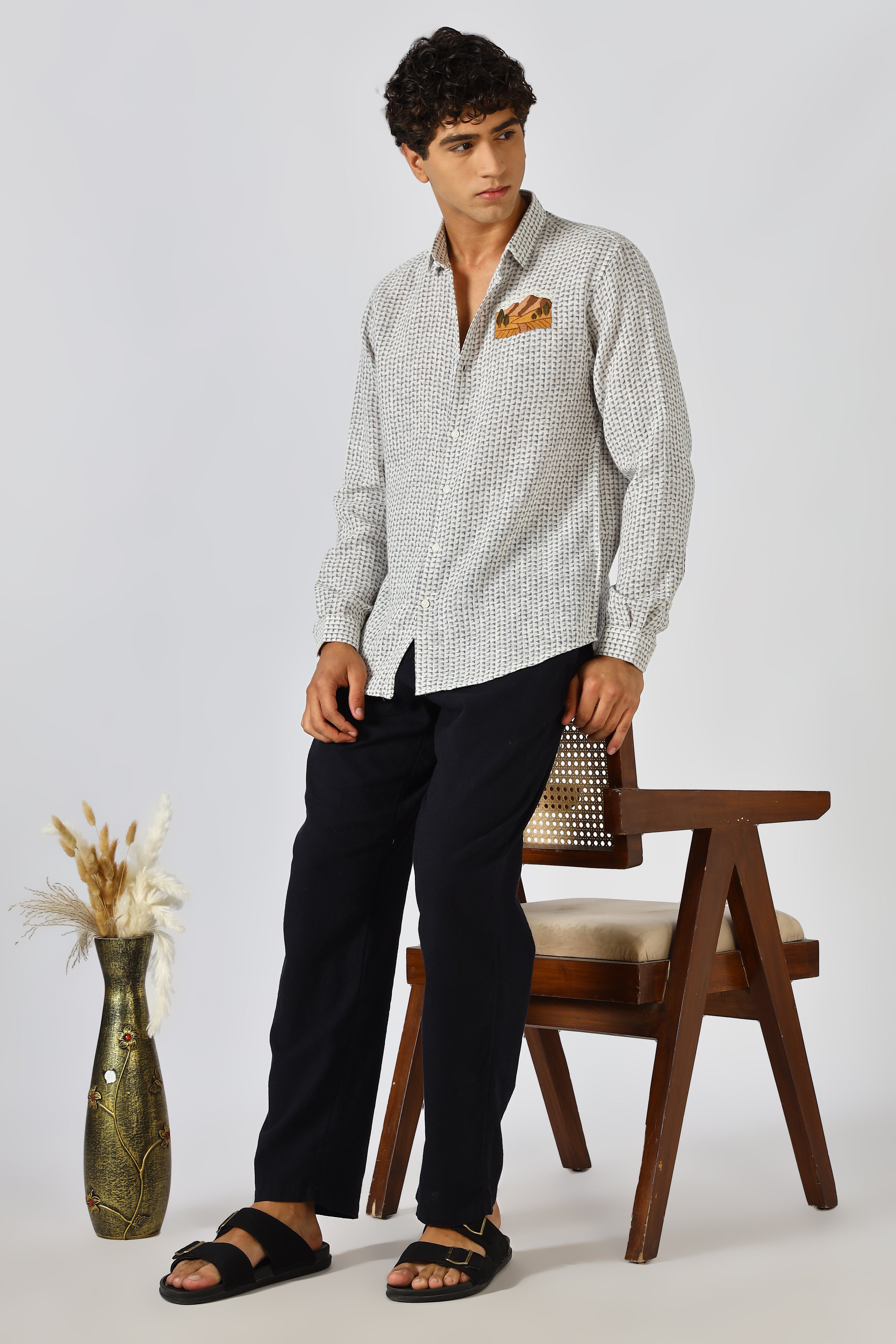 Desert Trail Embroidered Cotton Shirt