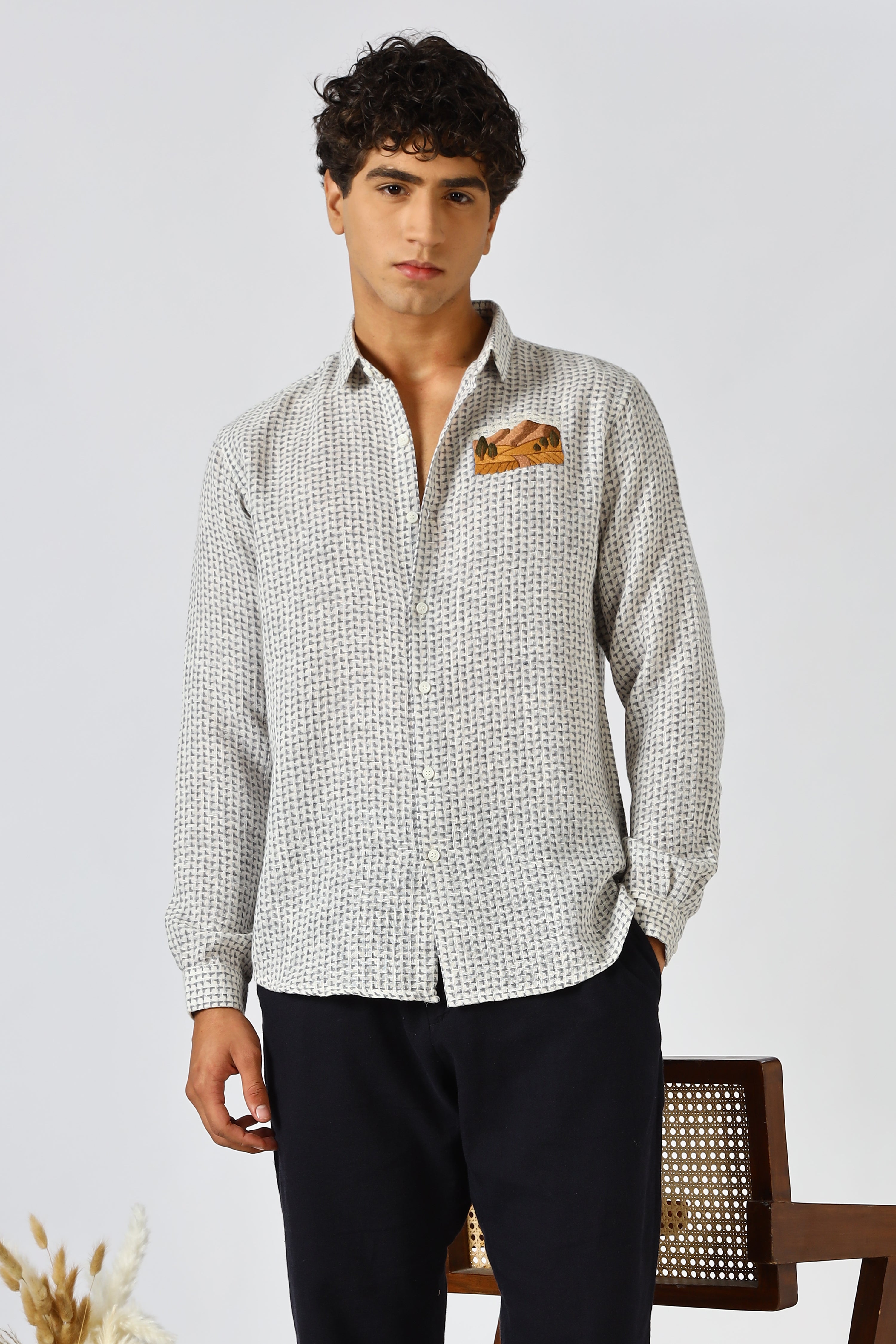 Desert Trail Embroidered Cotton Shirt