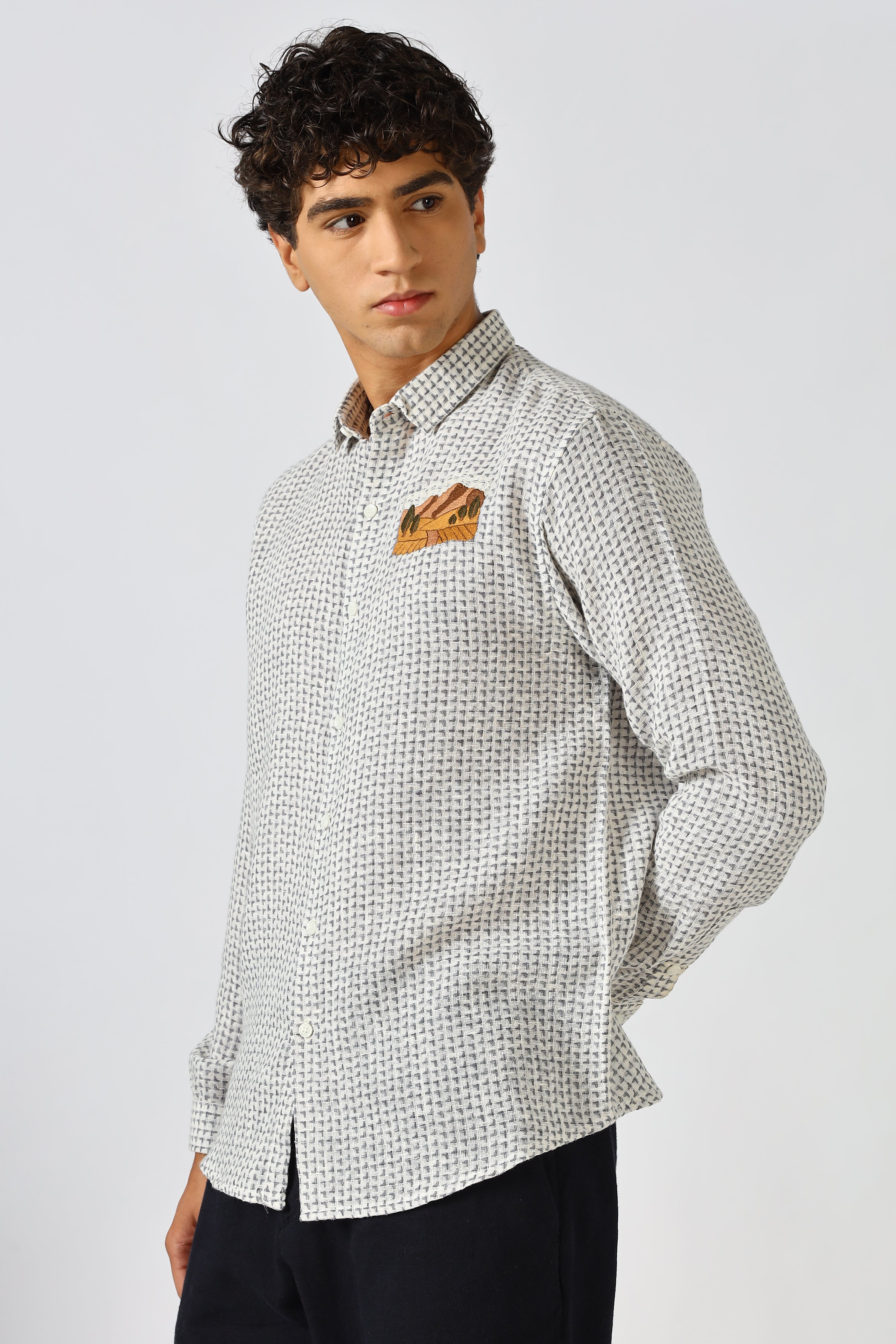 Desert Trail Embroidered Cotton Shirt