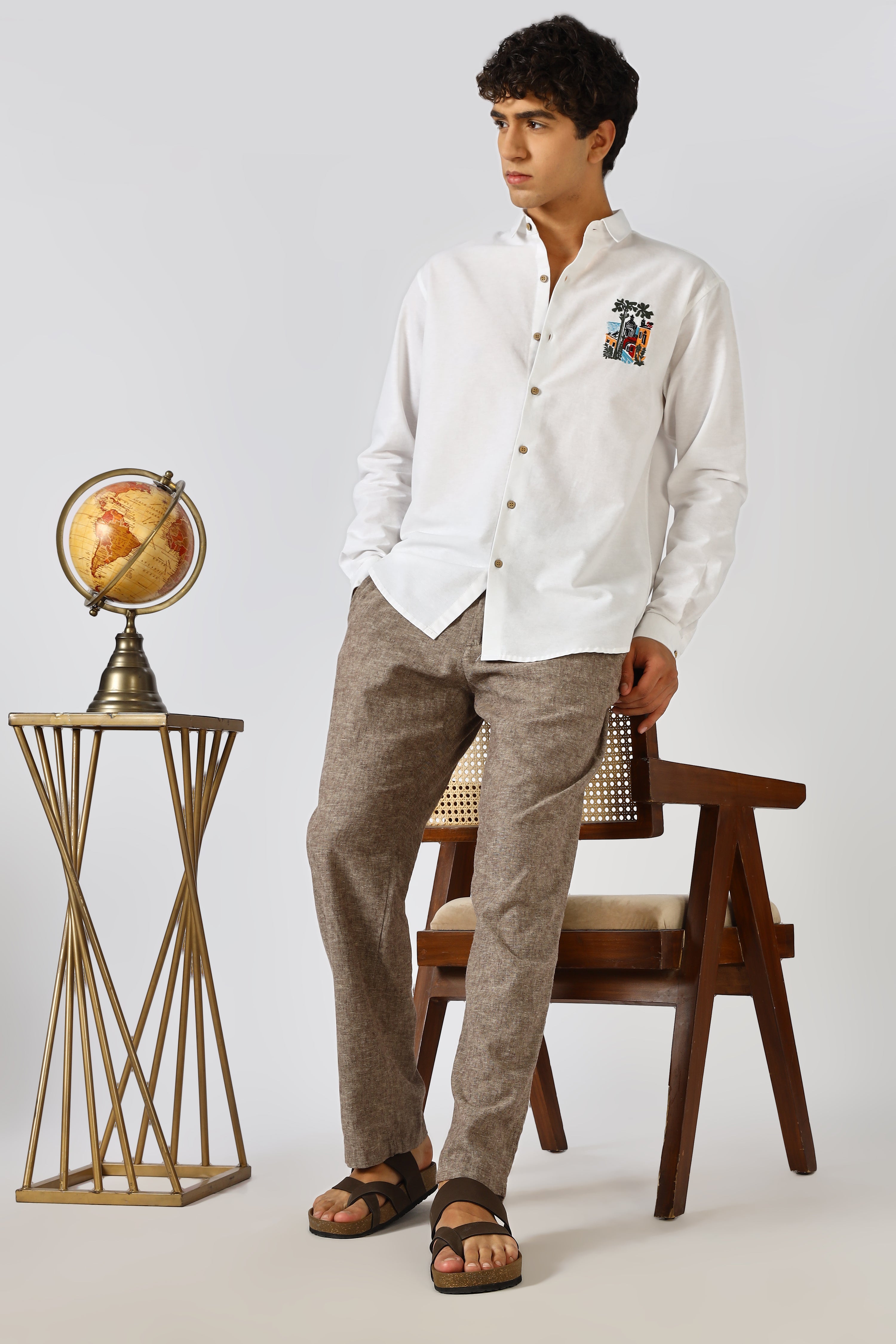 The Tuscany Escape White Embroidered Shirt
